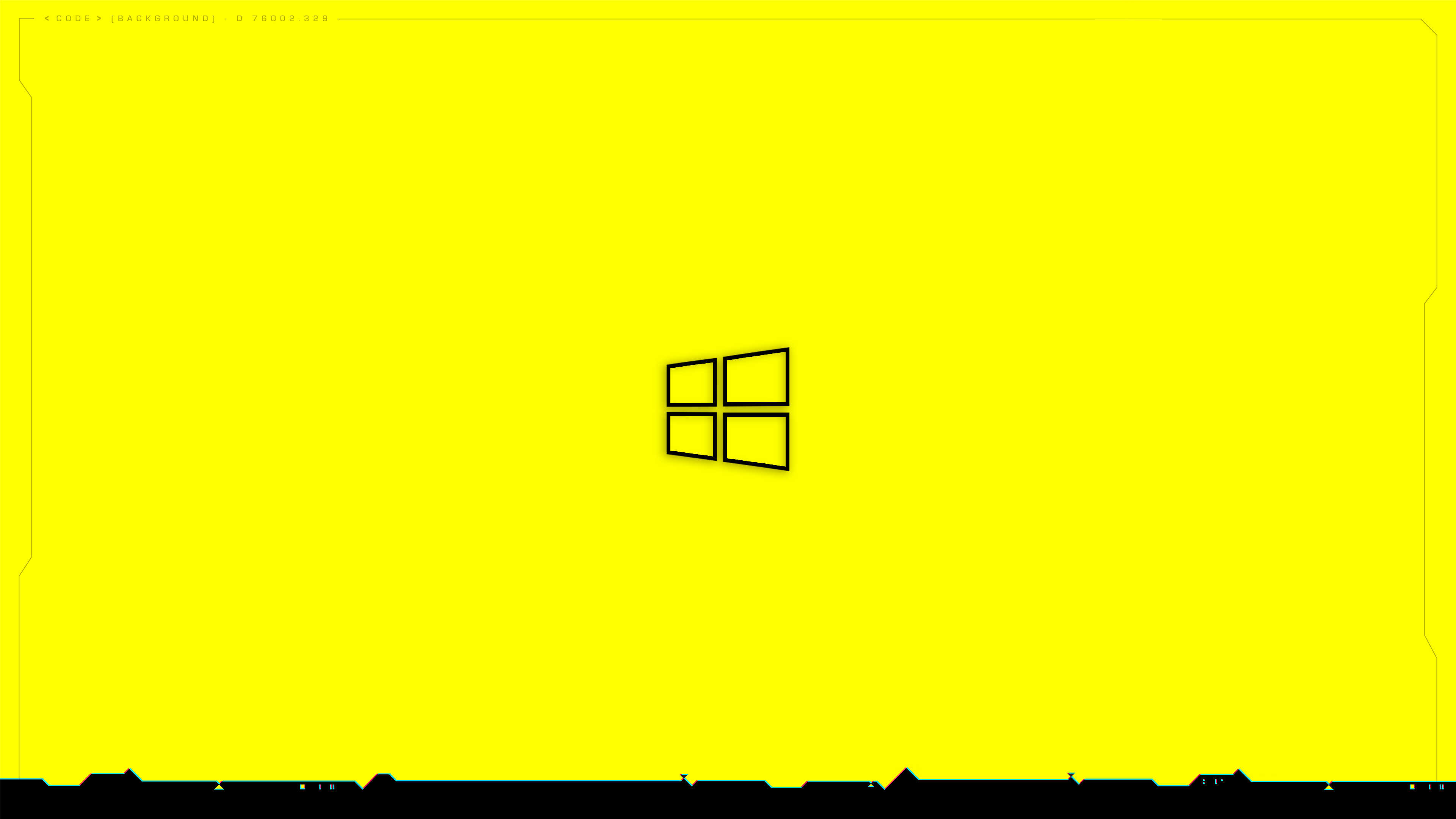 General 3840x2160 Windows 10 Cyberpunk 2077 minimalism simple background yellow background logo video games PC gaming