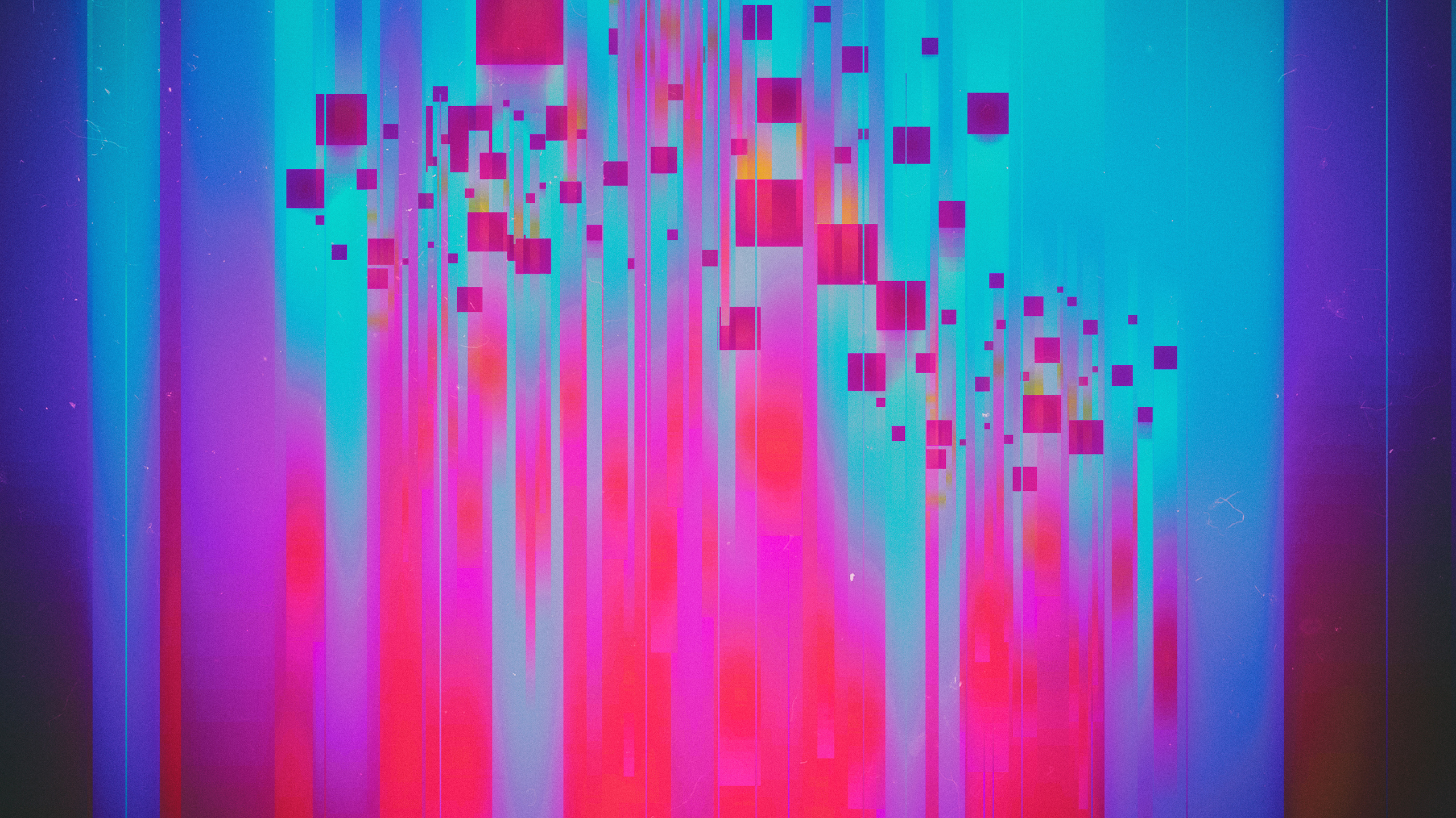 General 2560x1440 abstract square CGI digital art colorful pink blue