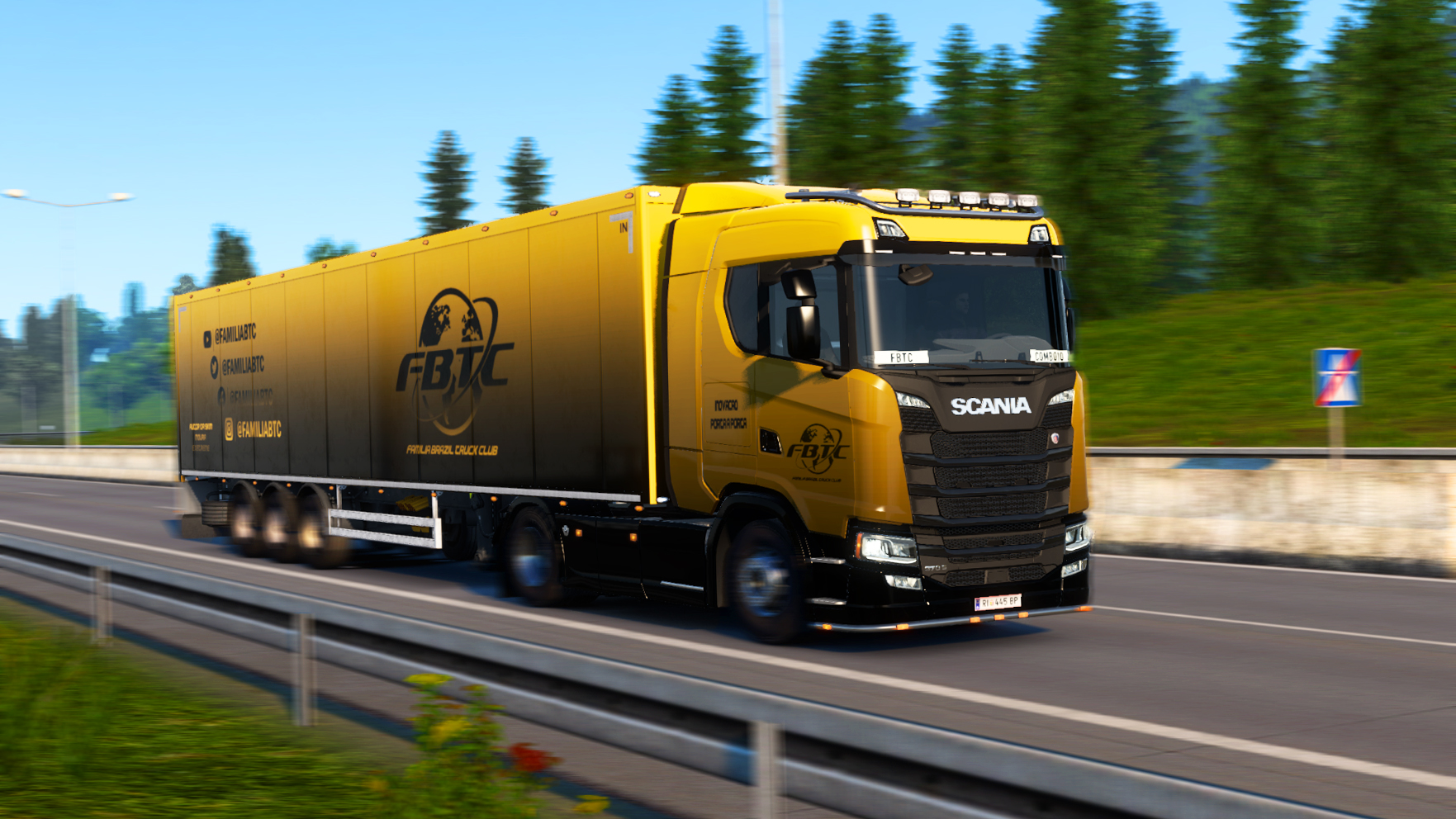 General 1763x992 Euro Truck Simulator 2 PC Jogos VTC FBTC Scania PC gaming Yellow Trucks screen shot truck vehicle