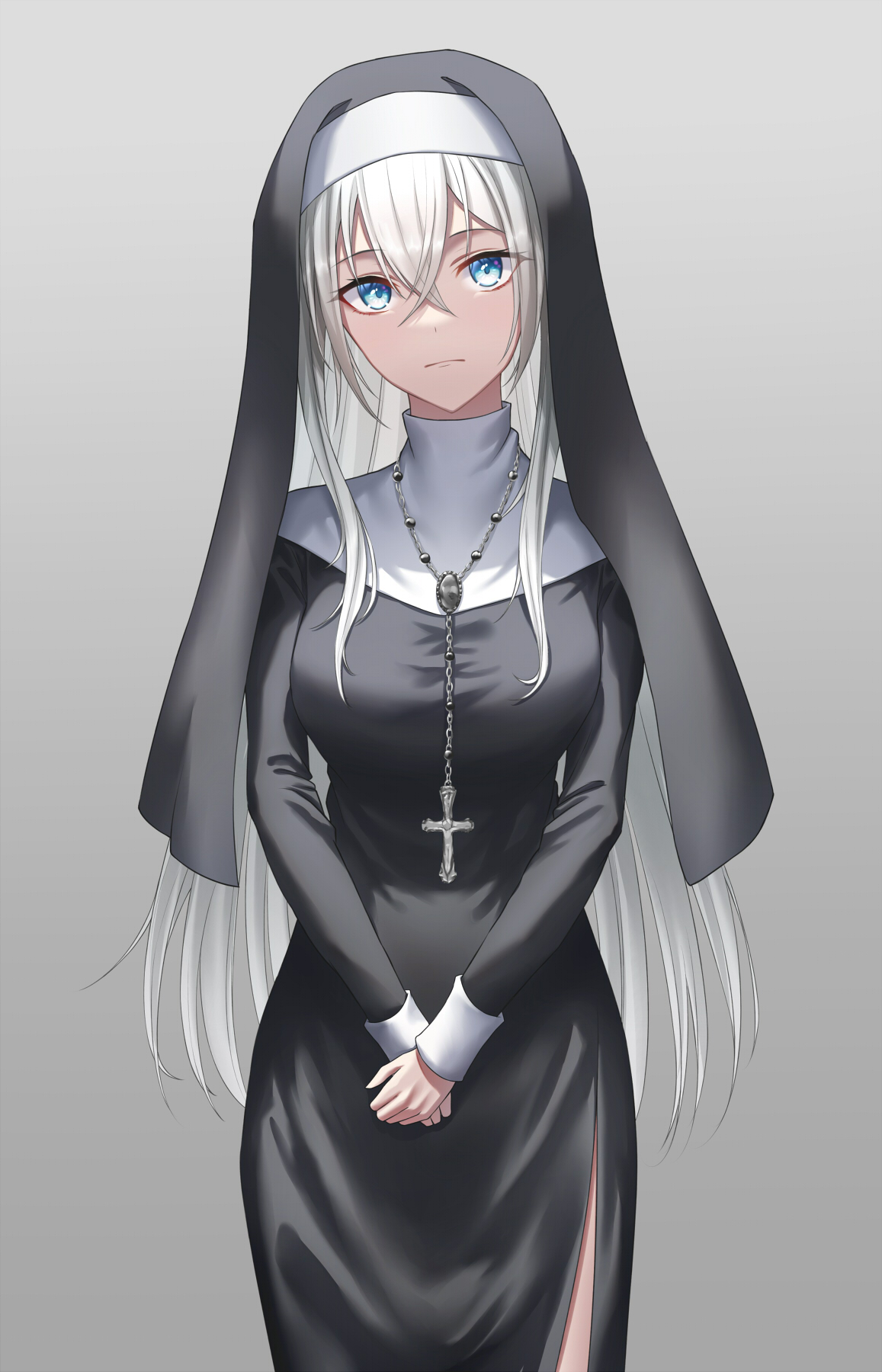 Anime 1157x1800 anime anime girls nun outfit nuns original characters artwork digital art fan art