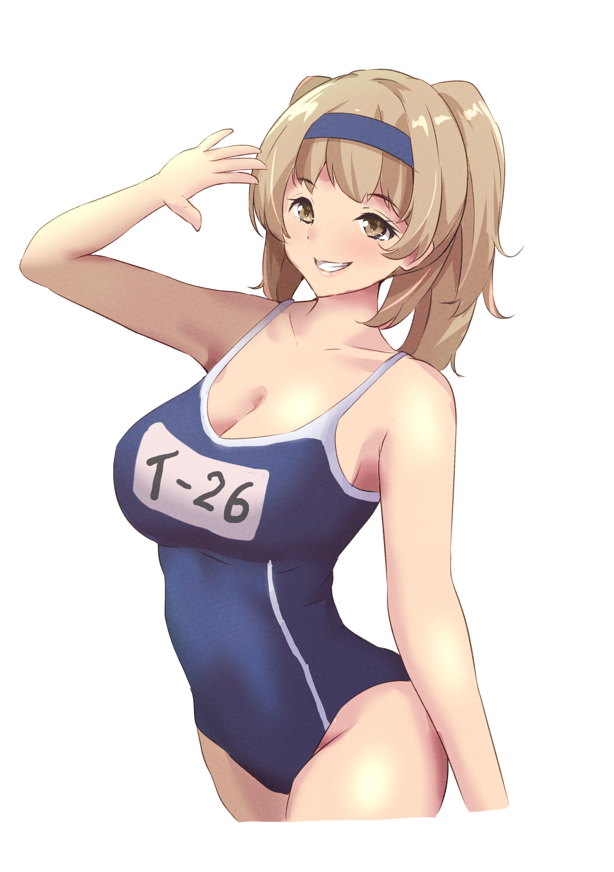 Anime 2039x2894 anime anime girls Kantai Collection I-26 (KanColle) twintails brunette solo artwork digital art fan art one-piece swimsuit