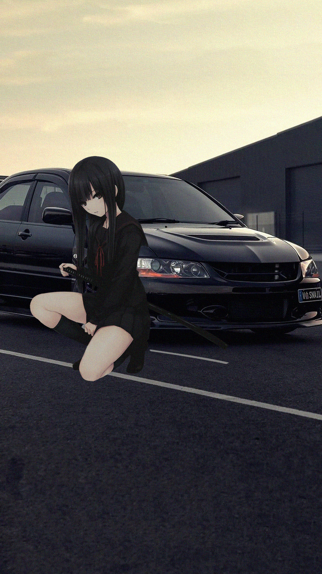 Anime 1080x1920 anime girls Mitsubishi Lancer EVO jdmxanime Japanese cars car
