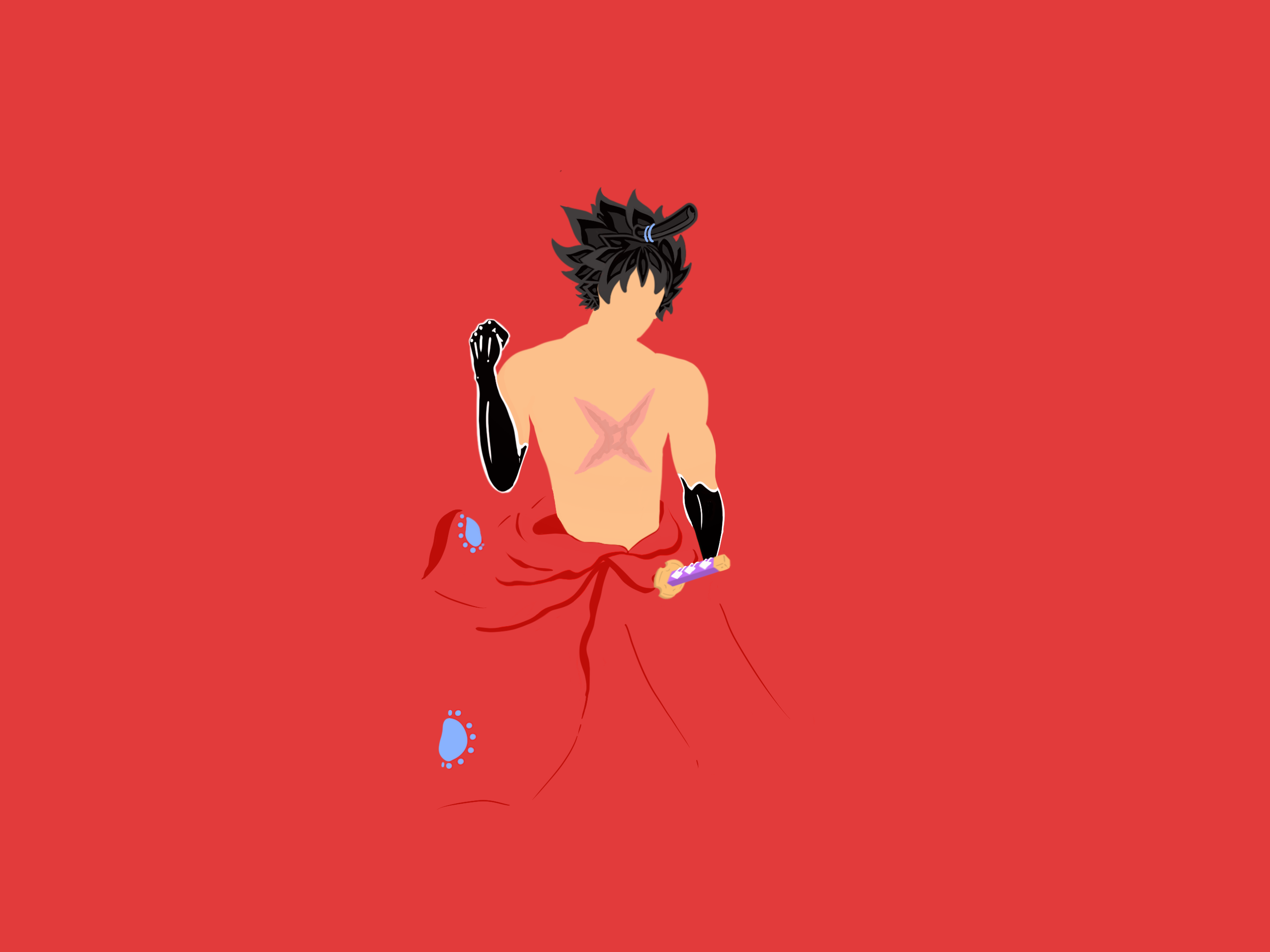 Anime 2732x2048 One Piece red anime red background anime boys simple background