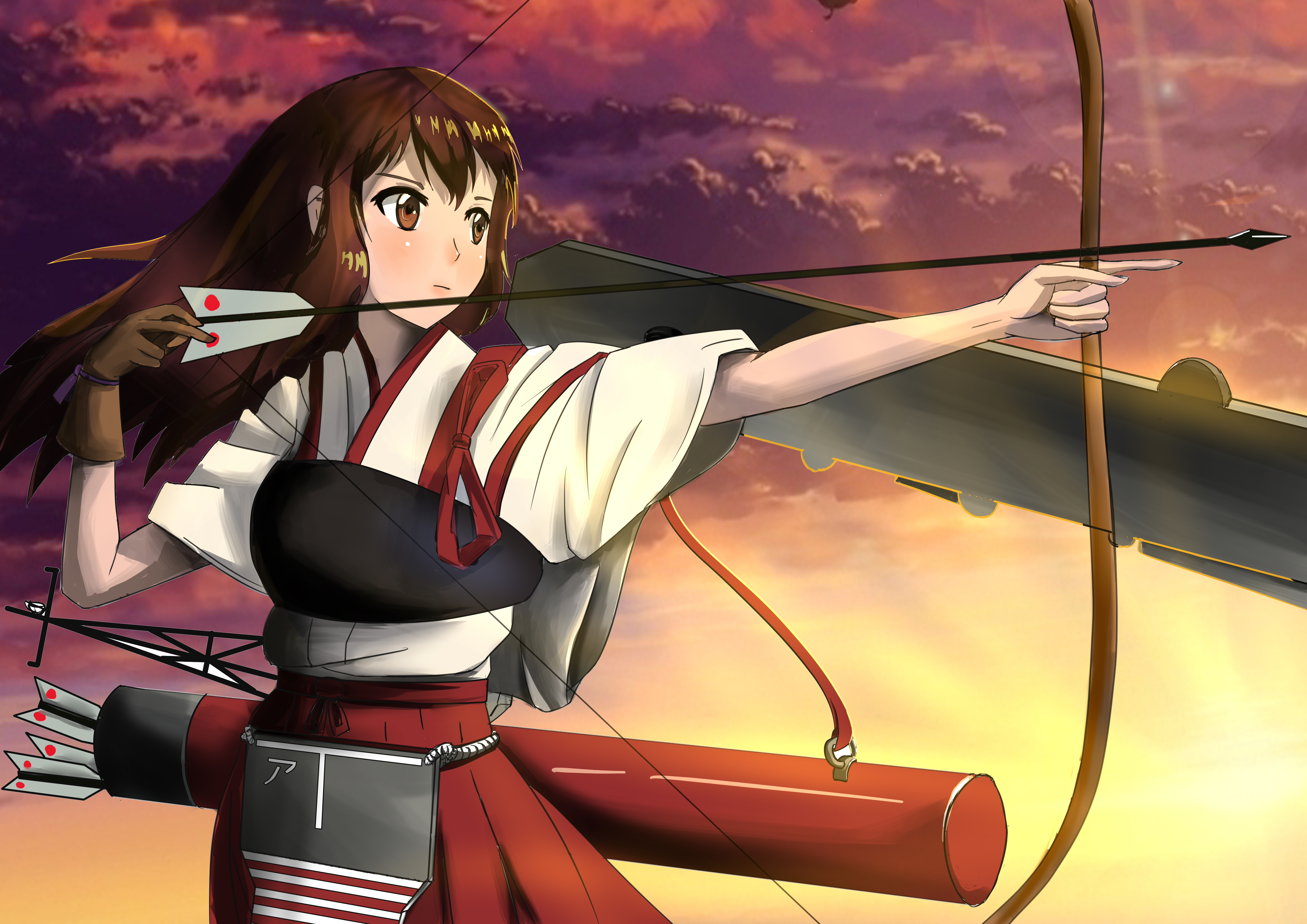 anime girl with a bow and arrow