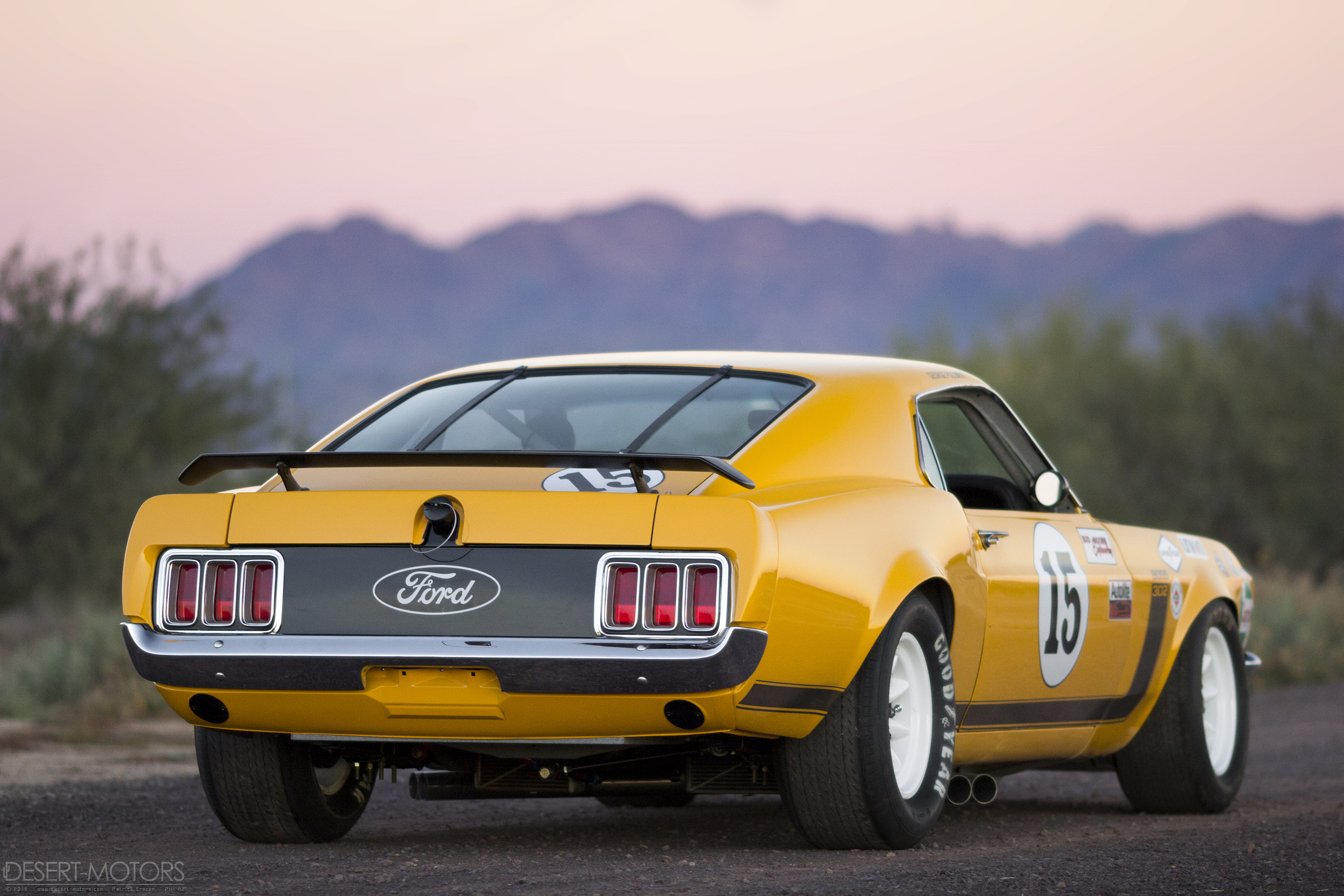 General 2560x1707 Ford Mustang yellow cars race cars muscle cars livery desert road American cars pony cars Ford Desert Motors watermarked