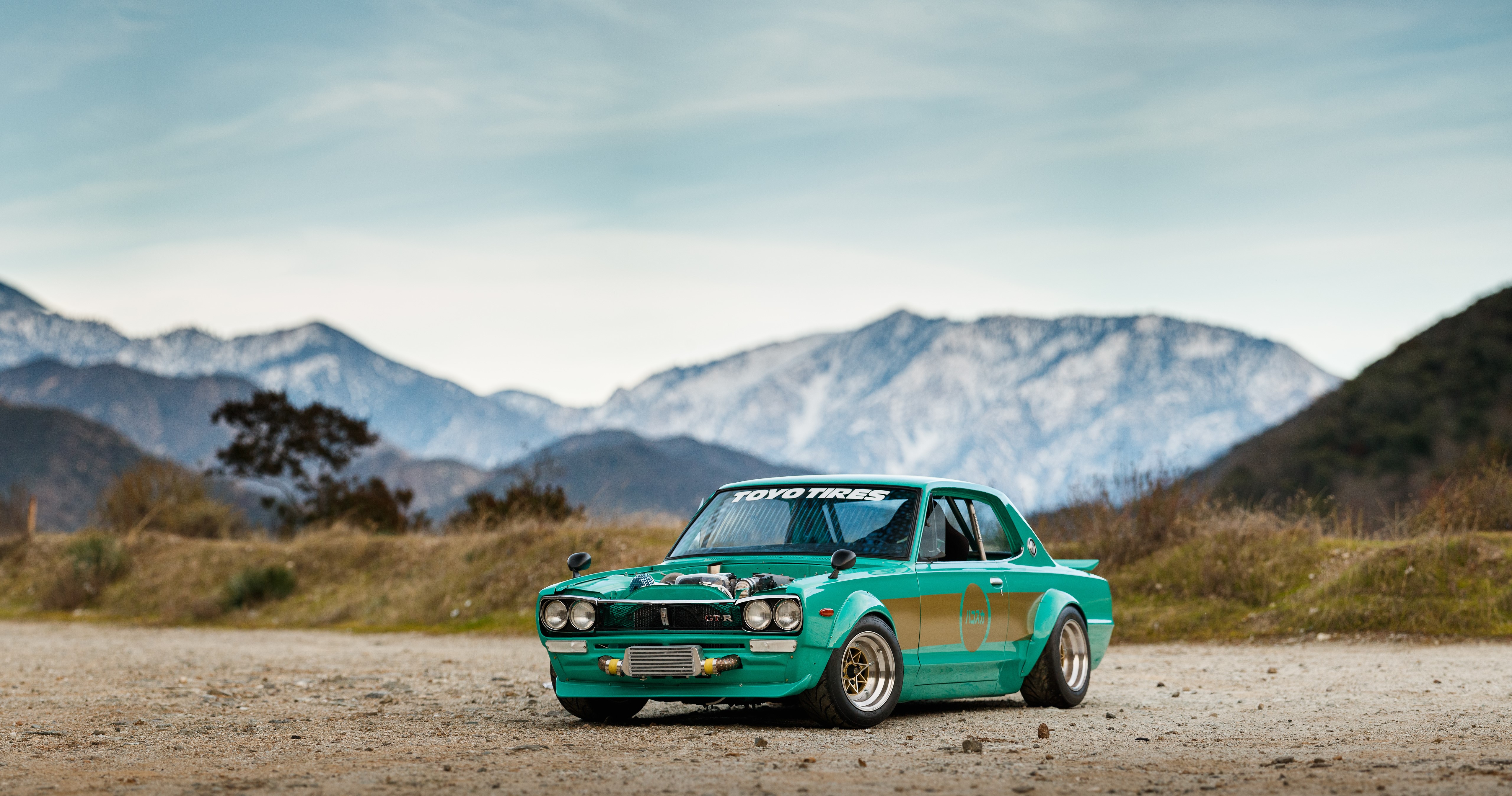 General 5120x2697 Nissan Skyline C10 teal stance (cars) classic car Japanese cars Larry Chen bodykit