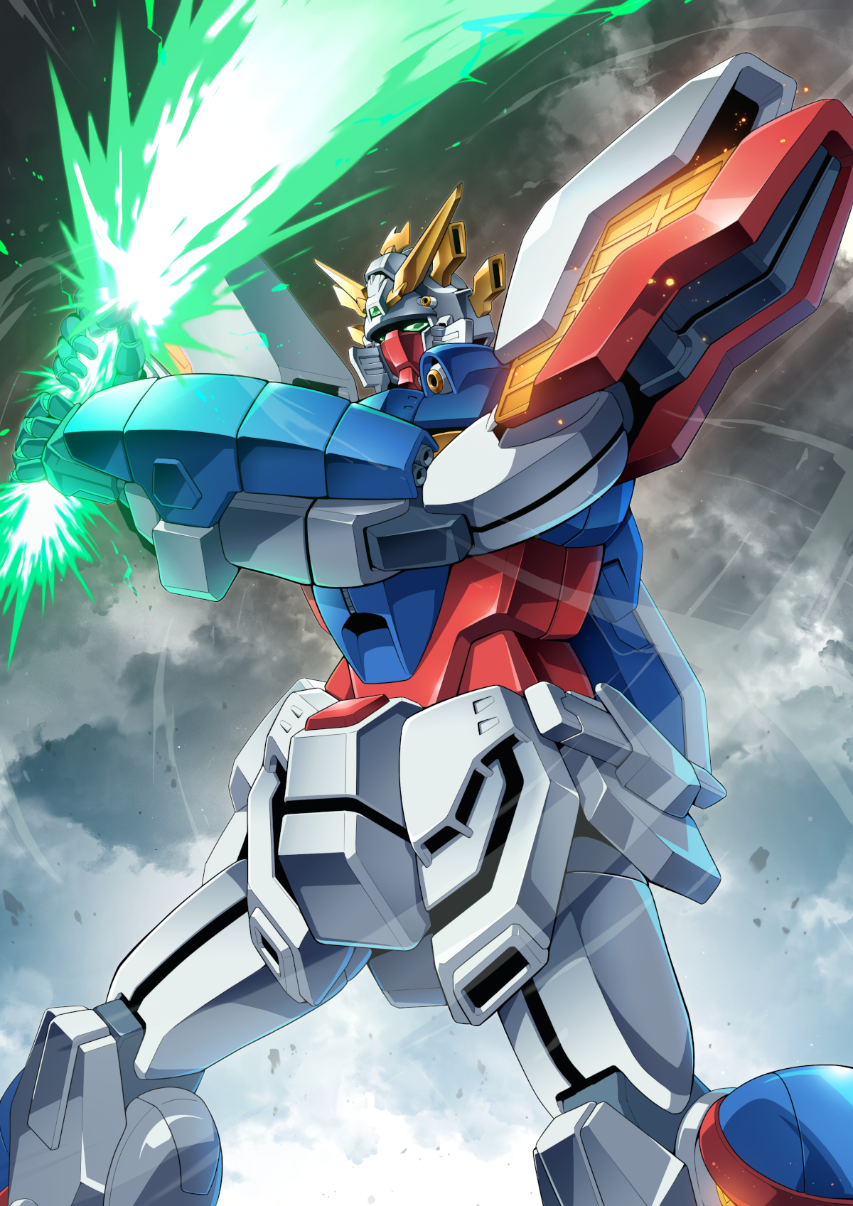 Anime 1200x1697 Shining Gundam Mobile Fighter G Gundam anime mechs Gundam artwork digital art fan art Super Robot Taisen