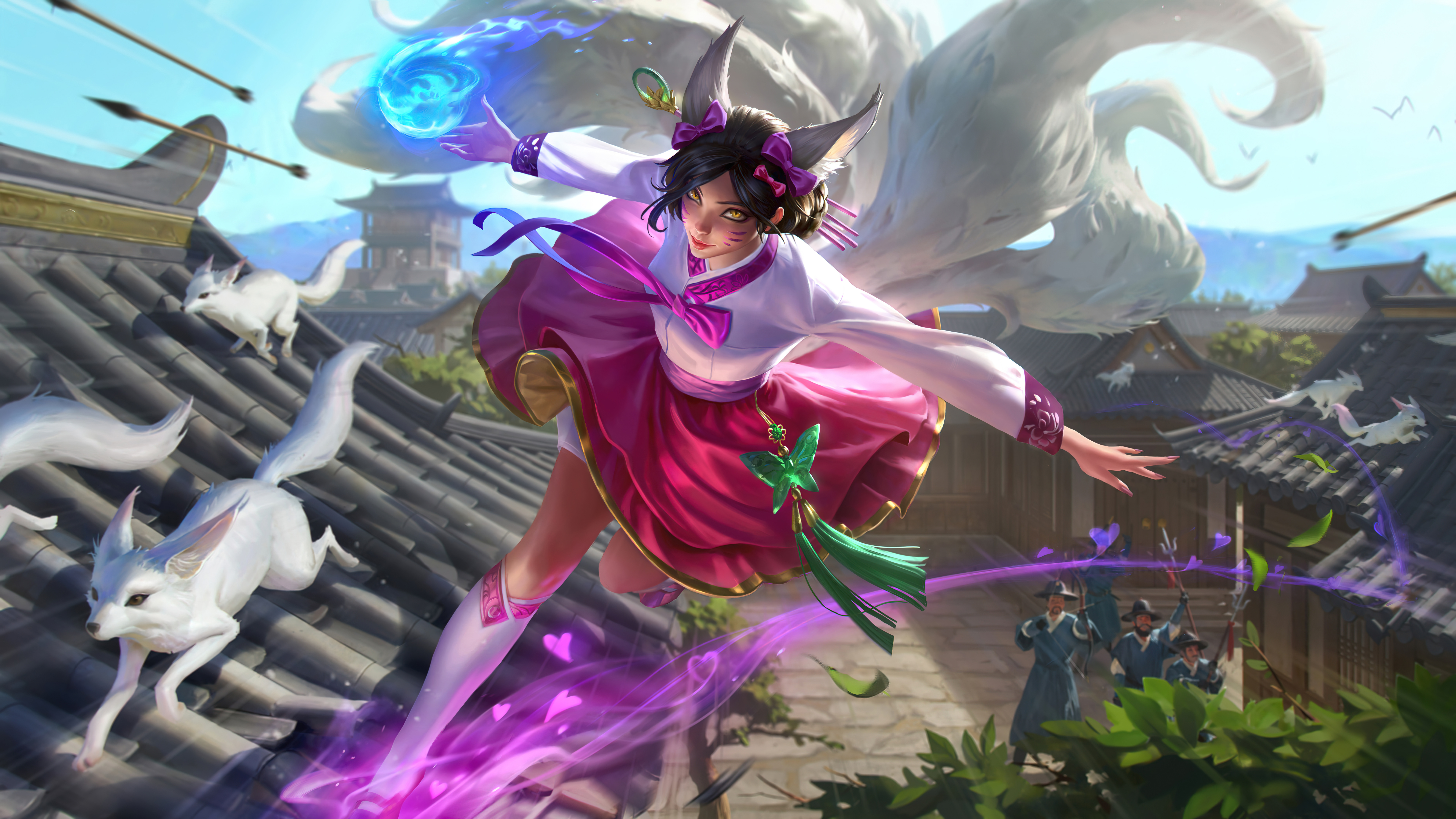 General 7680x4320 Ahri (League of Legends) video games GZG 4K Riot Games digital art League of Legends video game characters fox girl fox