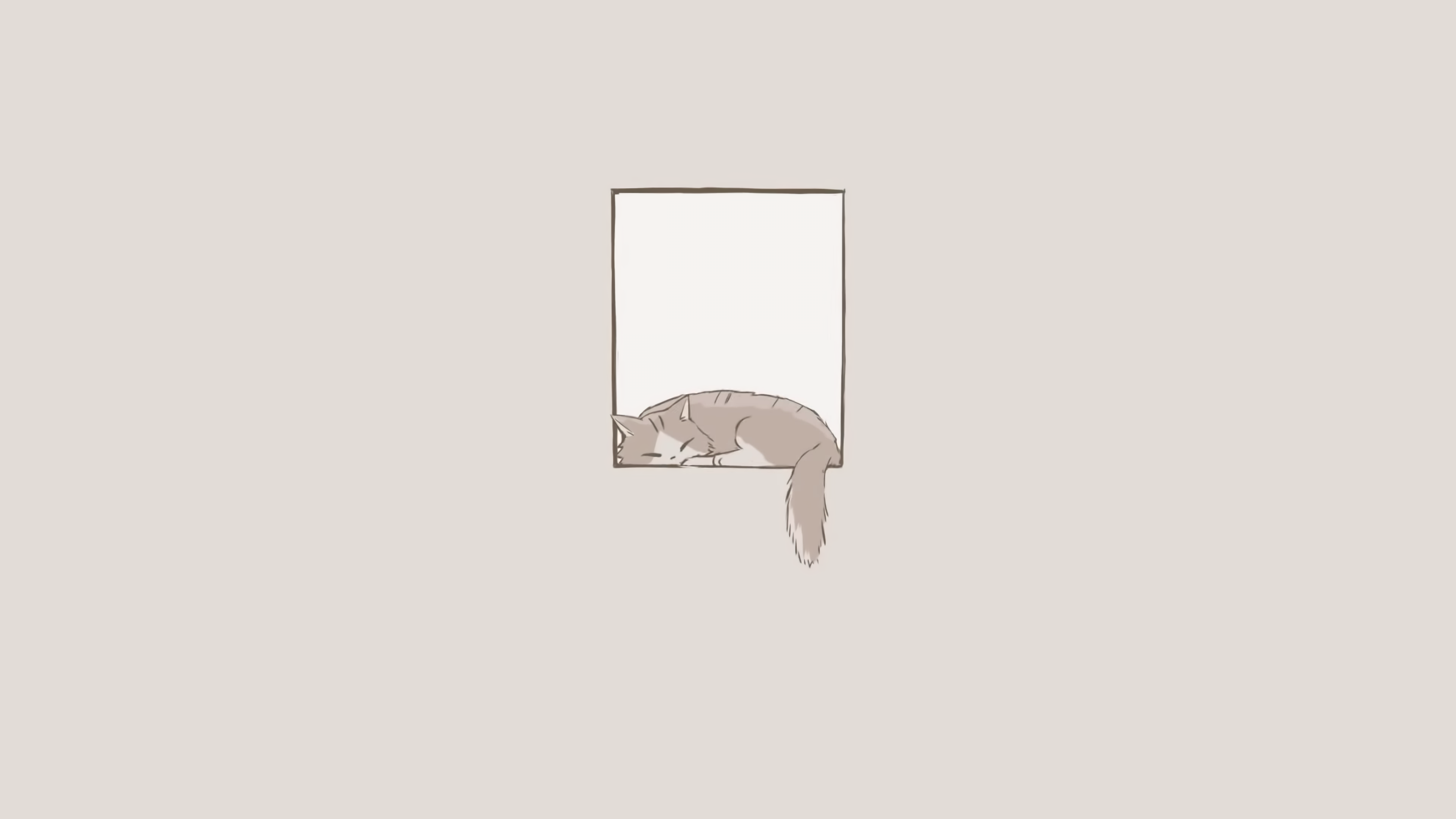 Anime 3840x2160 avogado6 simple background minimalism cats window white background Keina Suda