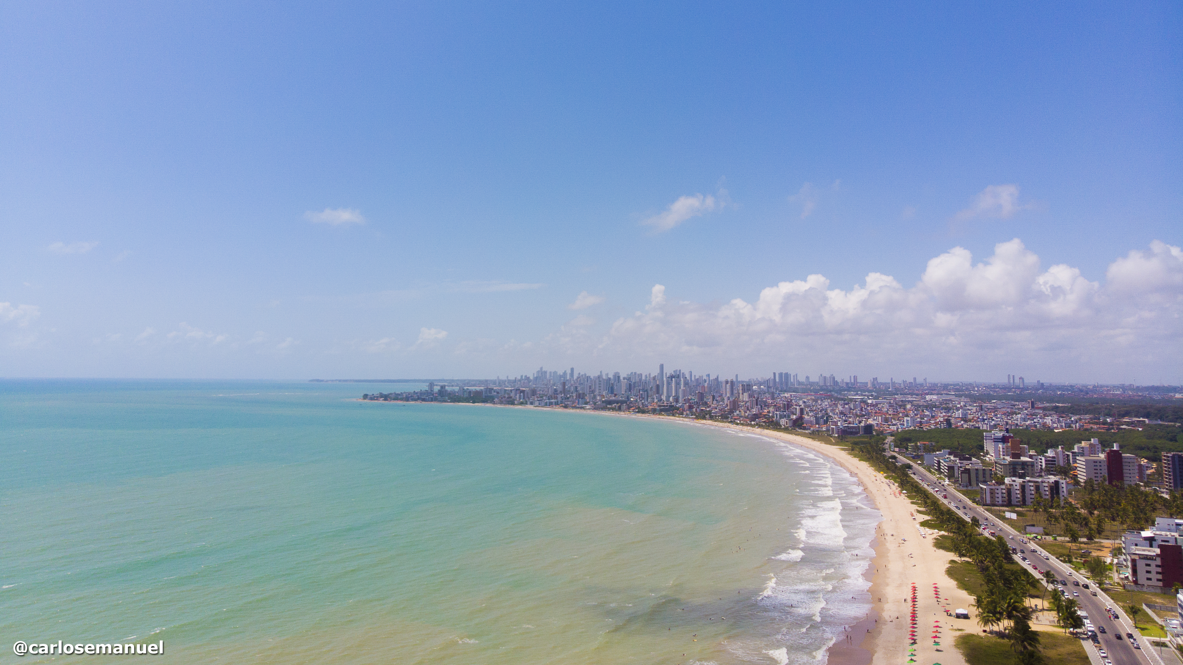 General 4048x2277 beach João Pessoa city landscape drone drone photo Paraíba Brazil watermarked aerial view sea
