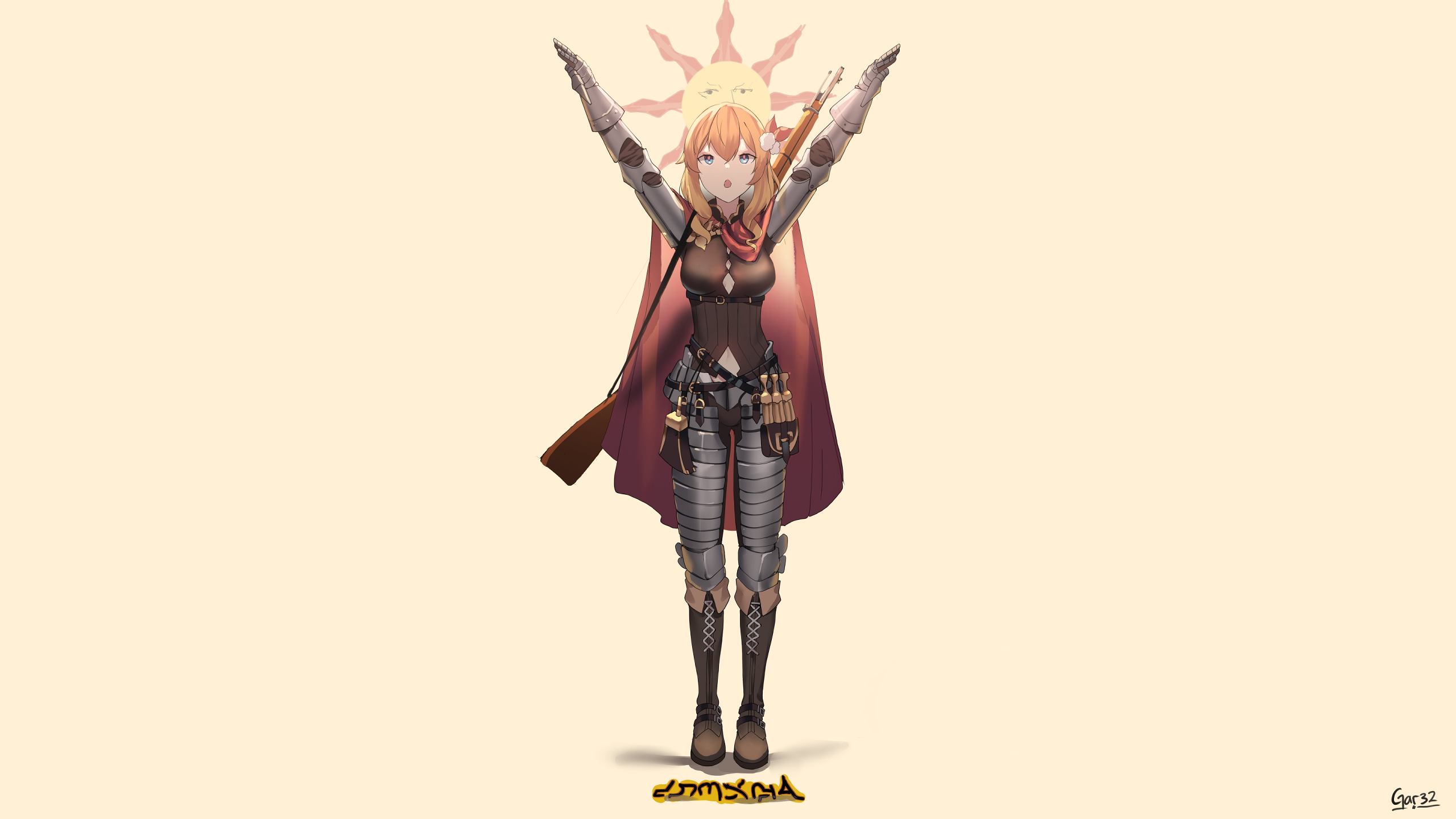 Anime 2560x1440 Dark Souls Mosin-Nagant (Girls Frontline) Solaire of Astora knight armor Gar32