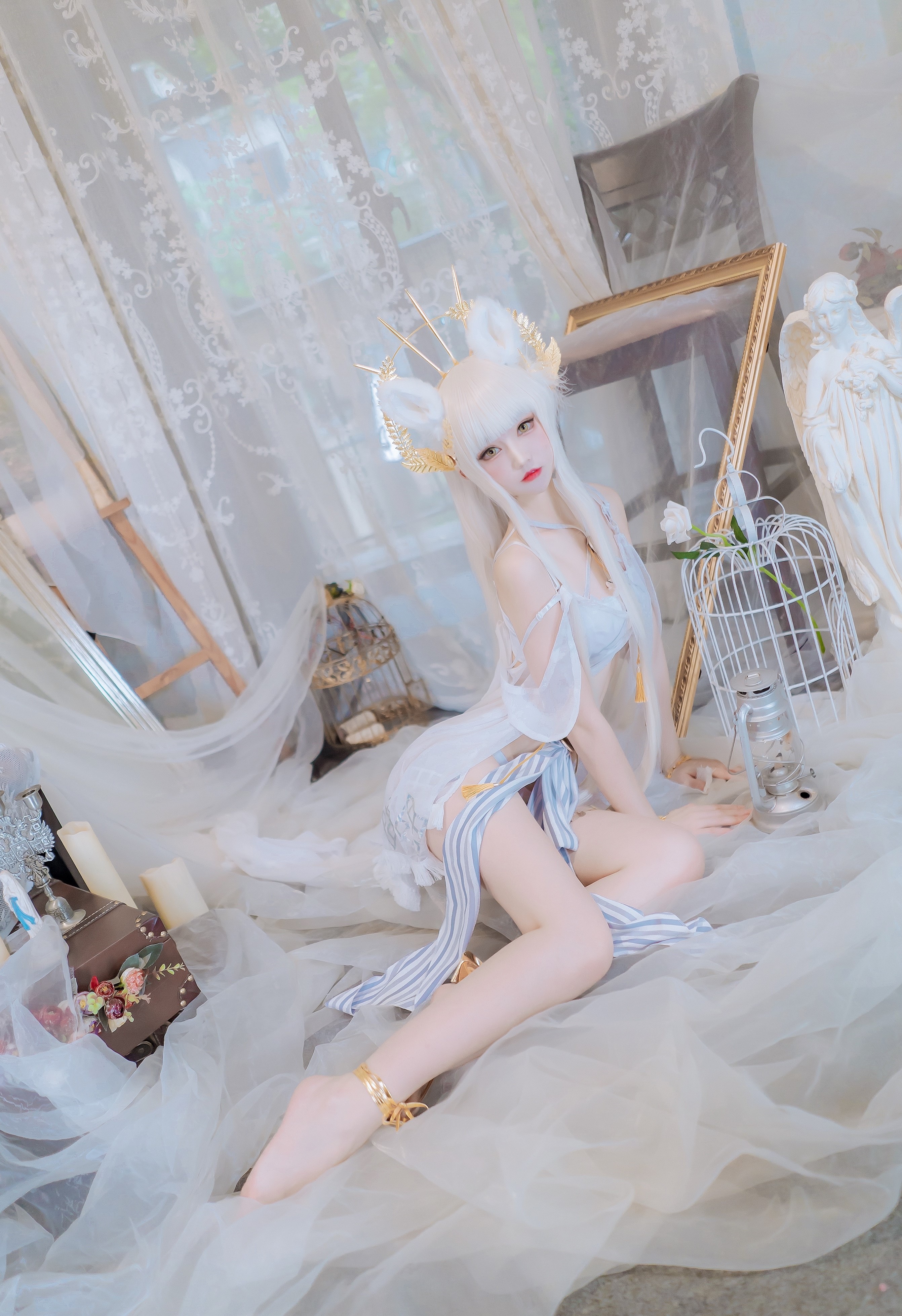 cosplay, people, Asian, women, fake iris, pointed toes, pale, legs