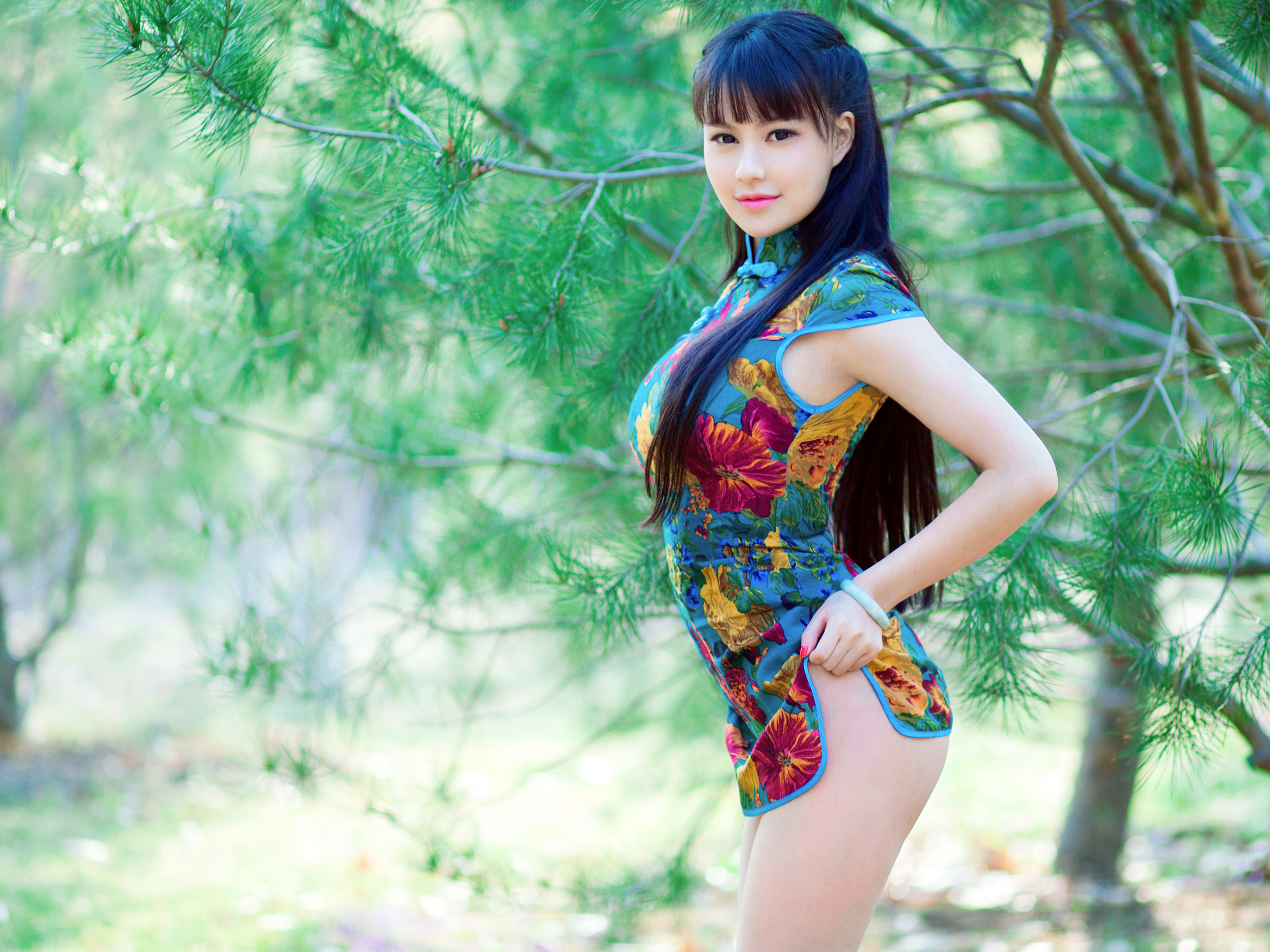 People 2560x1920 Chinese model model women chinese clothing Asian qi pao