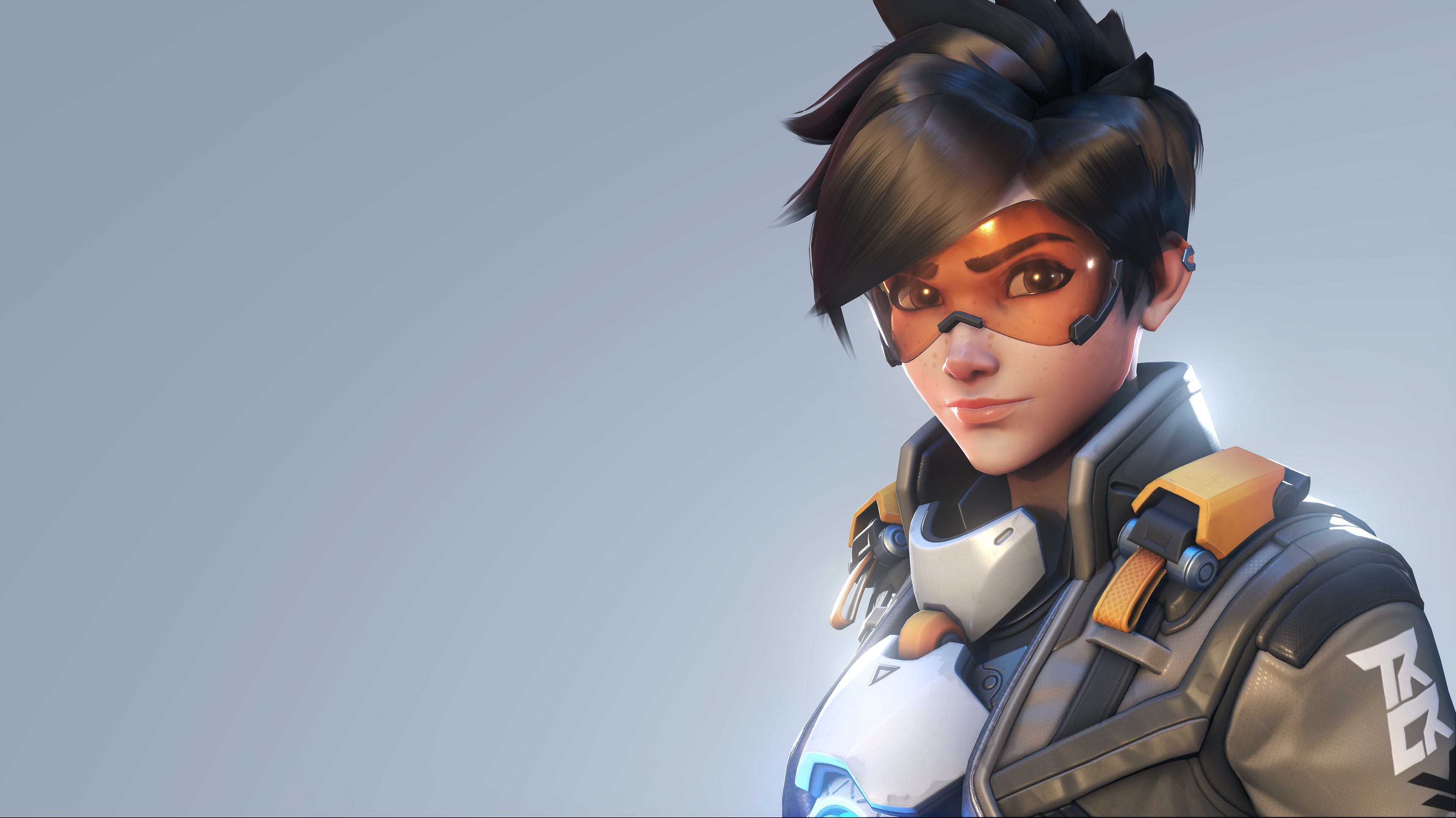 General 3840x2160 video games Overwatch Tracer (Overwatch) PC gaming video game girls simple background