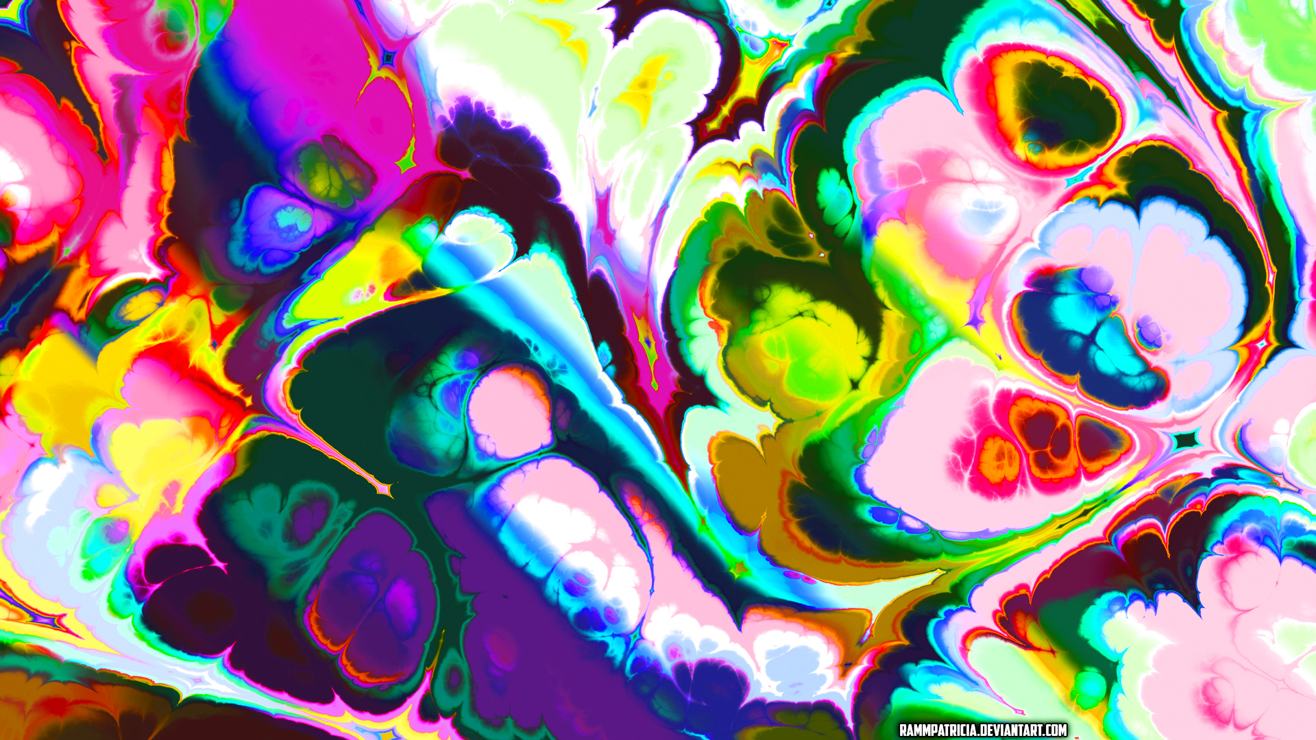 General 1920x1080 digital art RammPatricia iridescent colorful bright