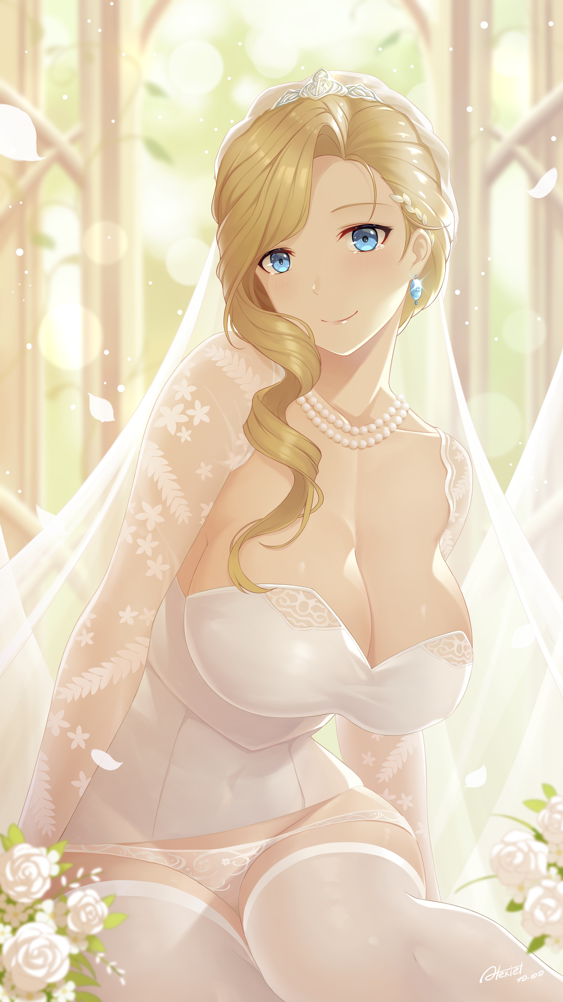 Anime 2159x3840 anime girls anime digital art 2D panties Azur Lane Hood (Azur Lane) wedding dress