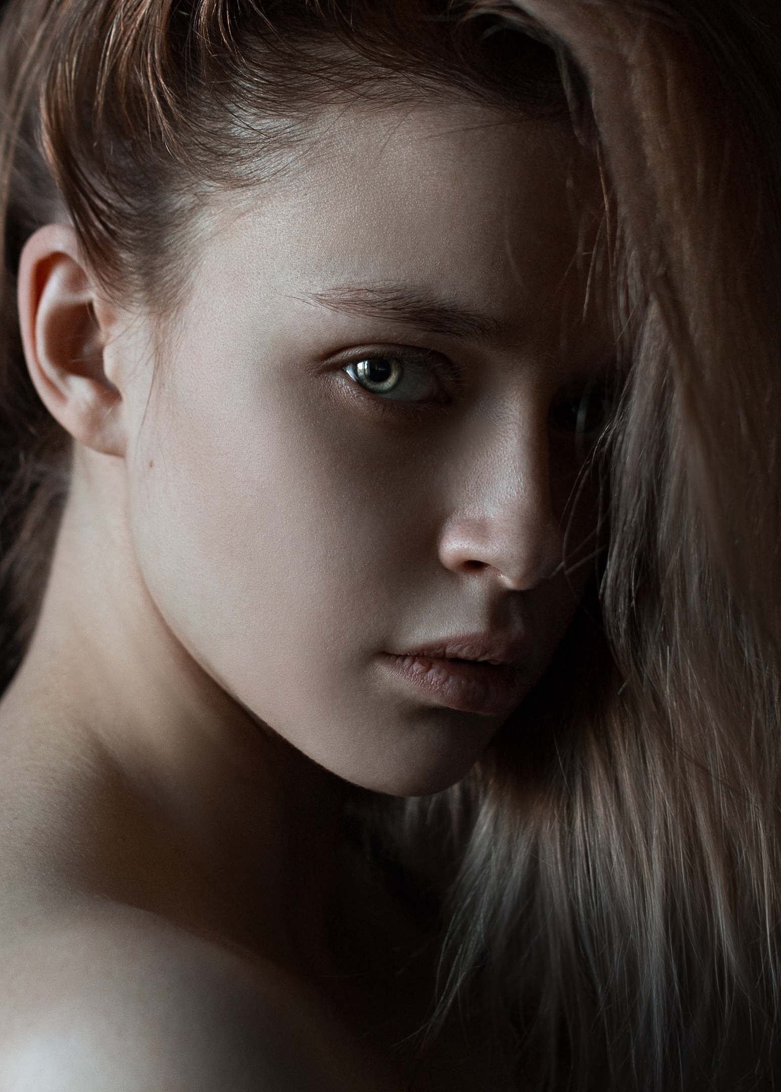 People 1546x2160 women model face portrait green eyes looking at viewer Ilya Baranov