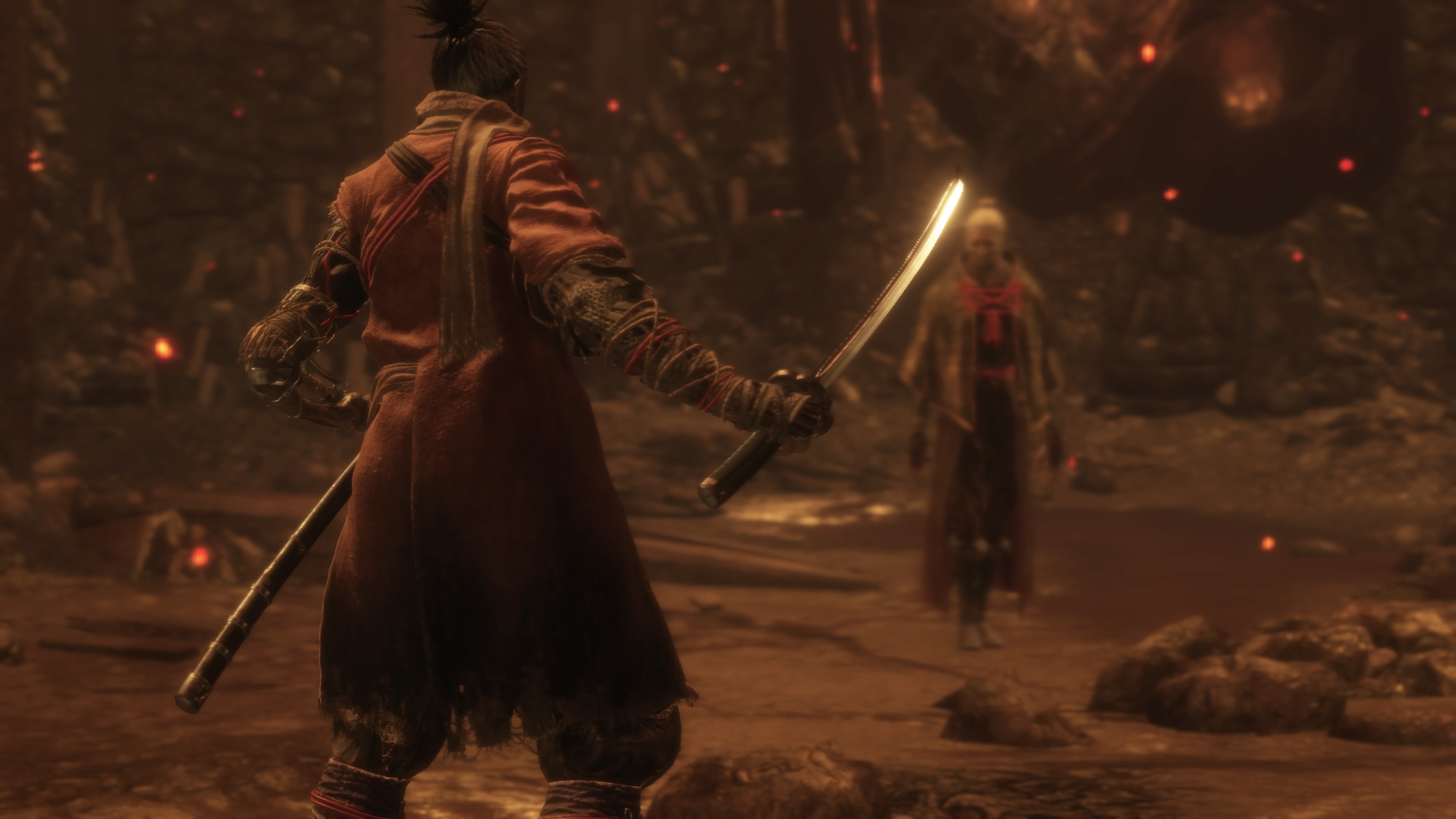 General 3840x2160 Sekiro: Shadows Die Twice From Software video games sword shinobi kunai prosthesis candles video game characters Video Game Heroes PlayStation PlayStation 4 Playstation 4 Pro old people rocks