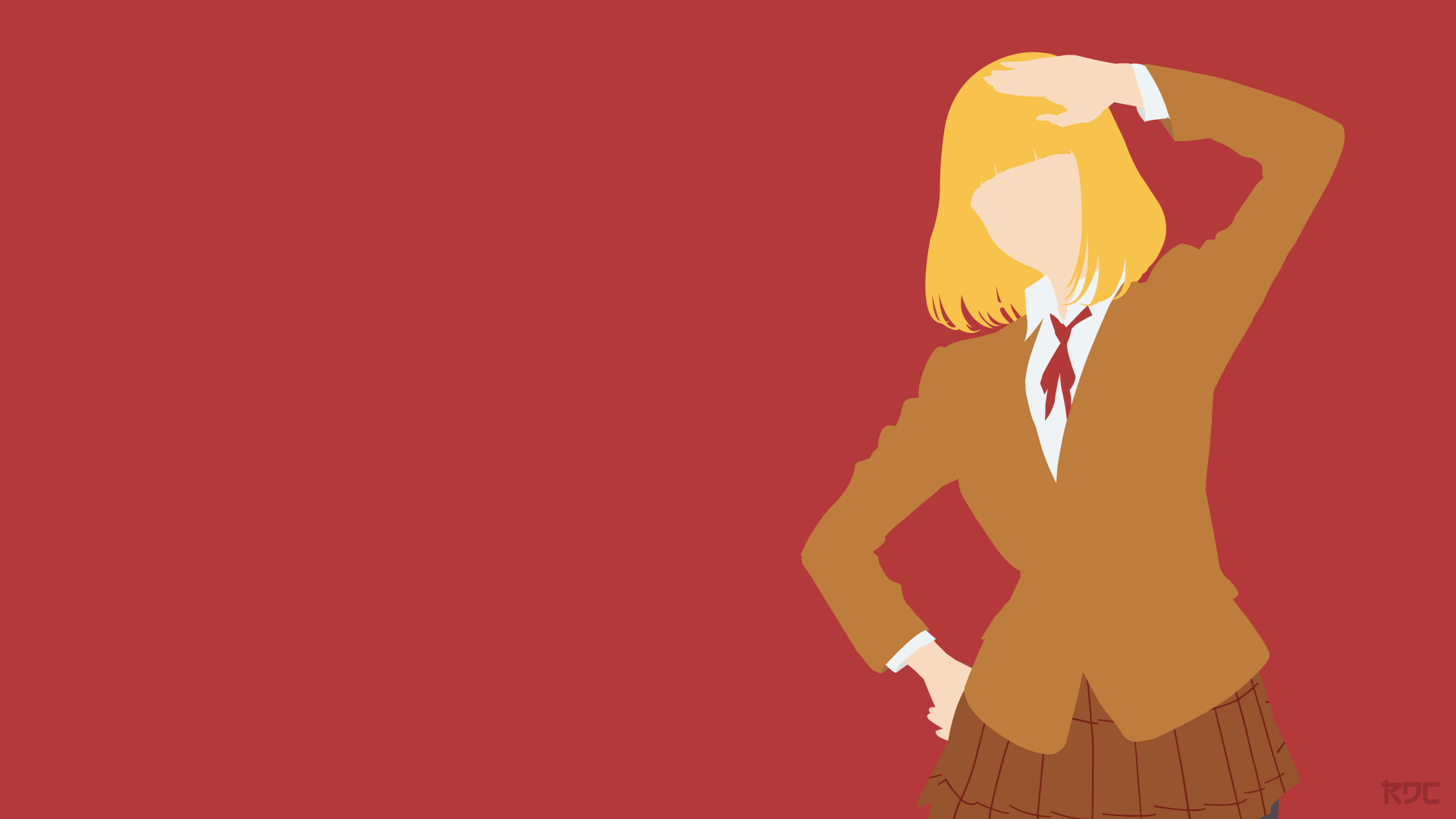 Anime 1920x1080 anime Prison School anime girls red background simple background blonde arms up