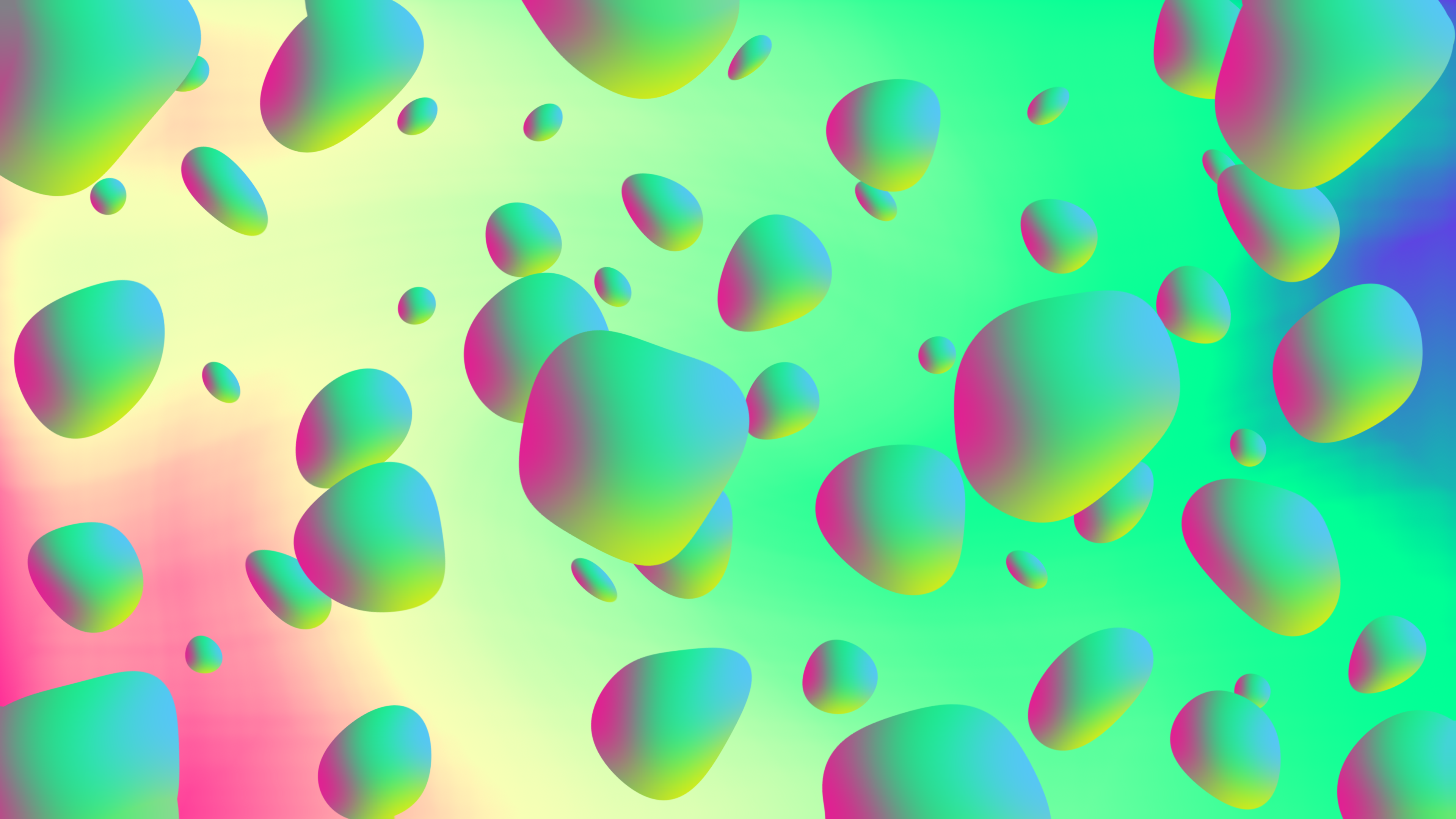 General 3840x2160 abstract bubbles colorful green purple digital art