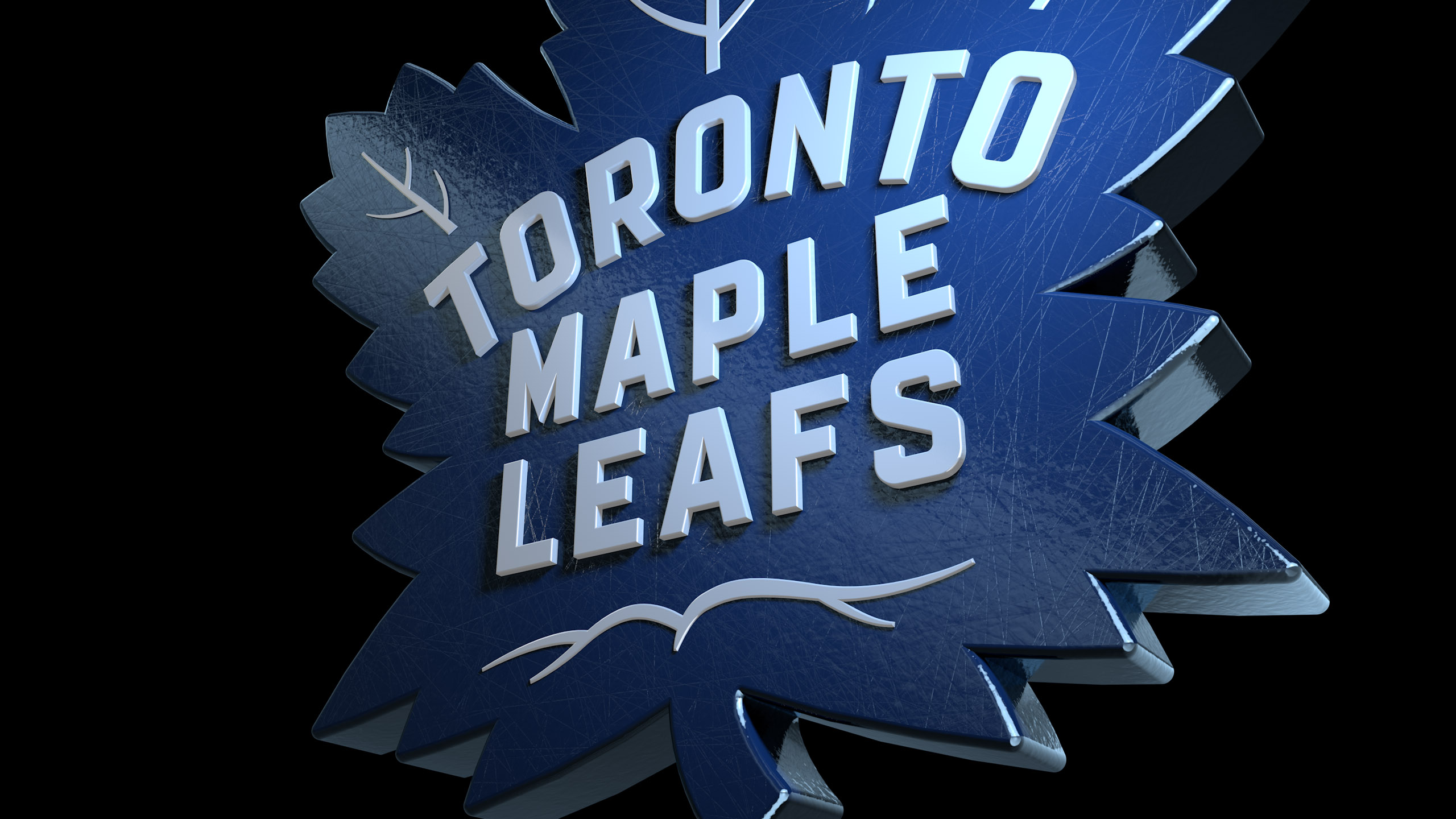 General 2560x1440 Toronto maple leaves hockey black background sport digital art simple background text