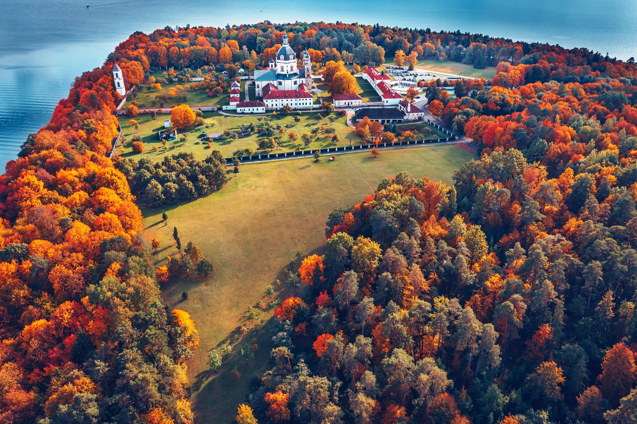 General 2047x1364 trees aerial view landscape Lithuania fall