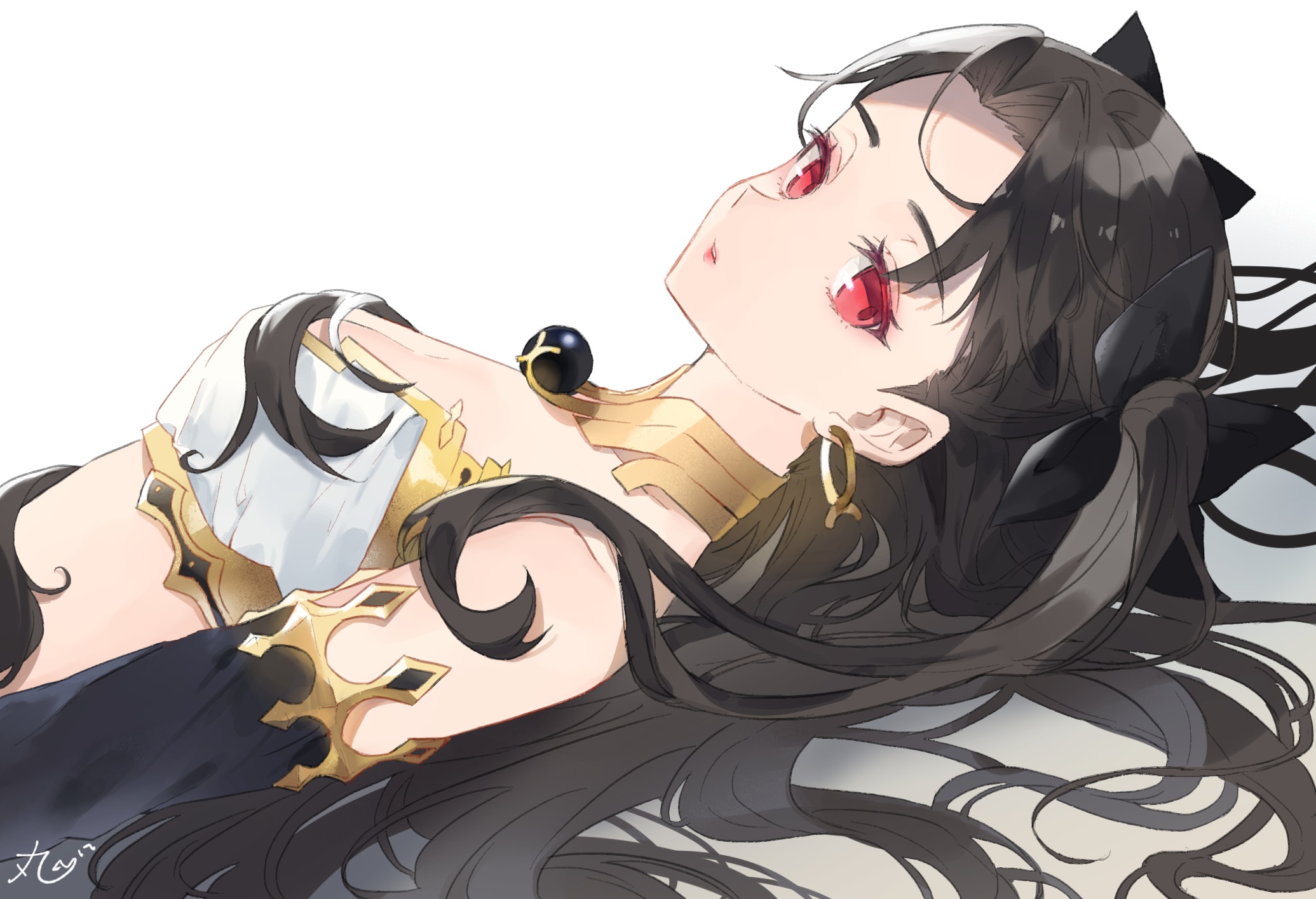 Anime 2071x1415 black hair red eyes long hair cleavage Ishtar (Fate/Grand Order)