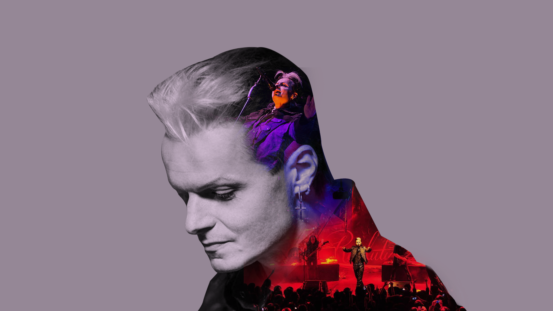 People 1920x1080 Lacrimosa Tilo Wolff music gothic concerts double exposure band dark