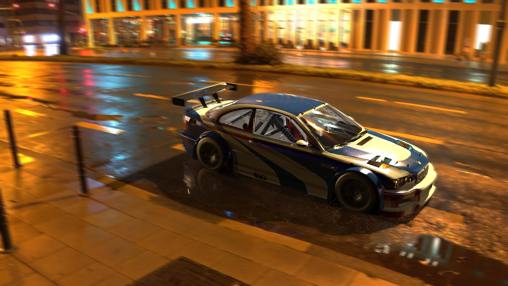 General 1920x1080 BMW M3 GTR Need for Speed: Most Wanted video game art car BMW E46 BMW 3 Series high angle