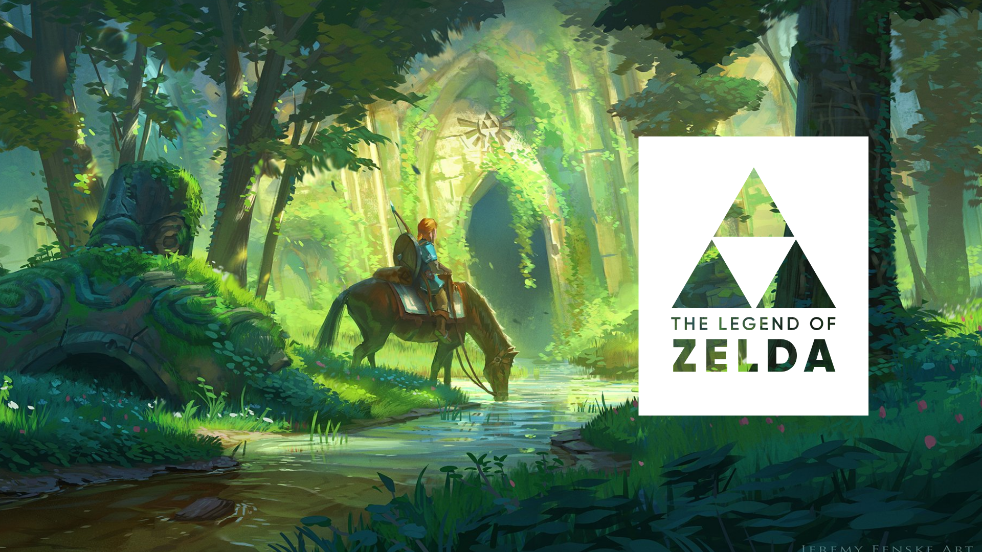 General 1920x1080 Link The Legend of Zelda The Legend of Zelda: Breath of the Wild artwork horse river green video games video game characters