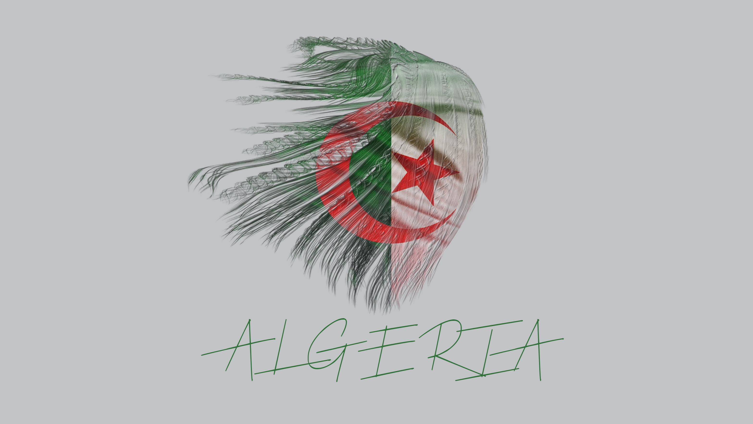General 3133x1763 Algeria flag simple background typography