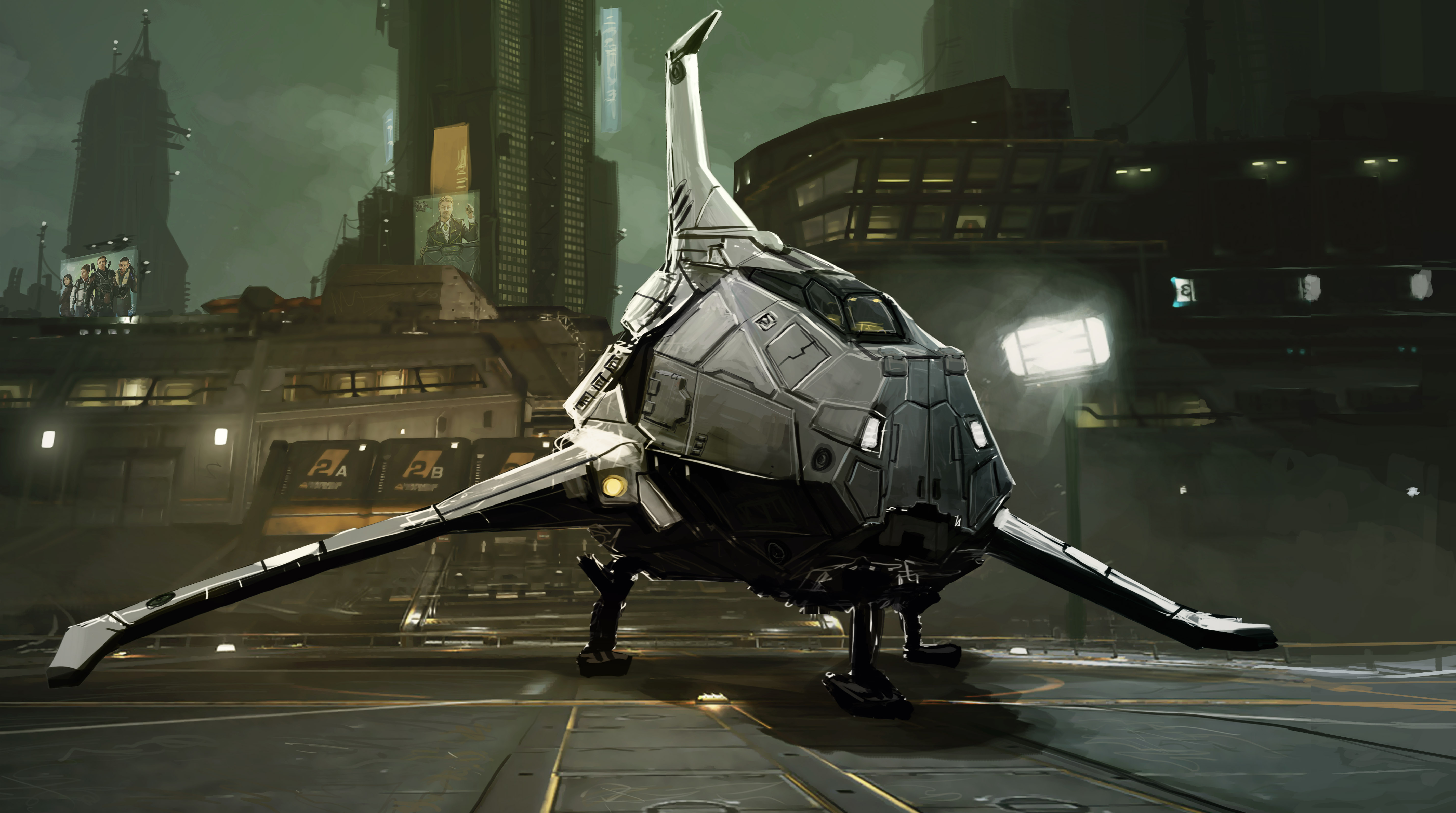General 5714x3194 Elite: Dangerous science fiction vehicle futuristic video game art Kev-Art digital art