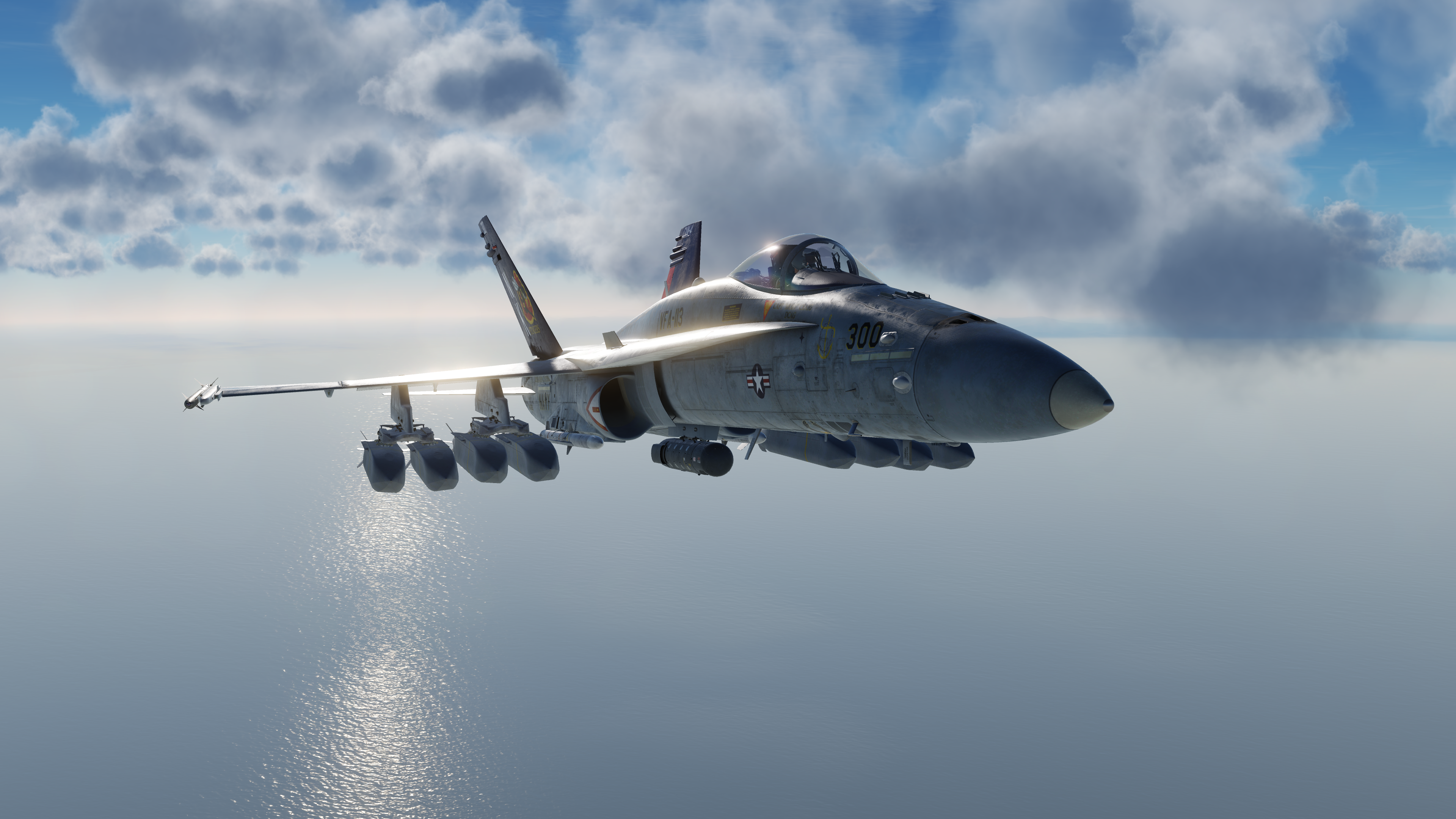 General 3840x2160 Digital Combat Simulator military aircraft military aircraft numbers sky vehicle McDonnell Douglas F/A-18 Hornet military vehicle screen shot