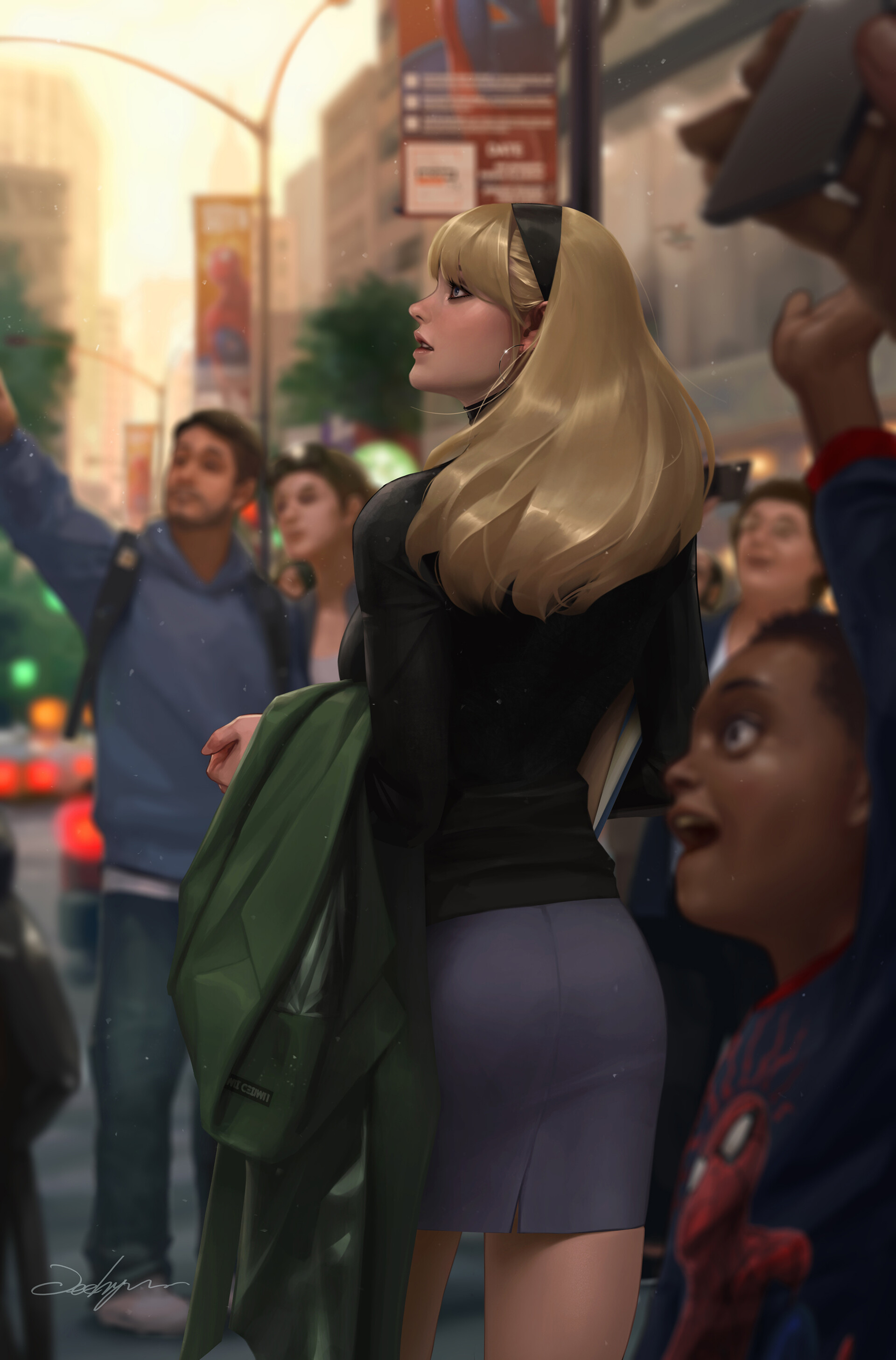 People 1920x2915 Gwen Stacy Marvel Comics Spider-Man JeeHyung lee drawing