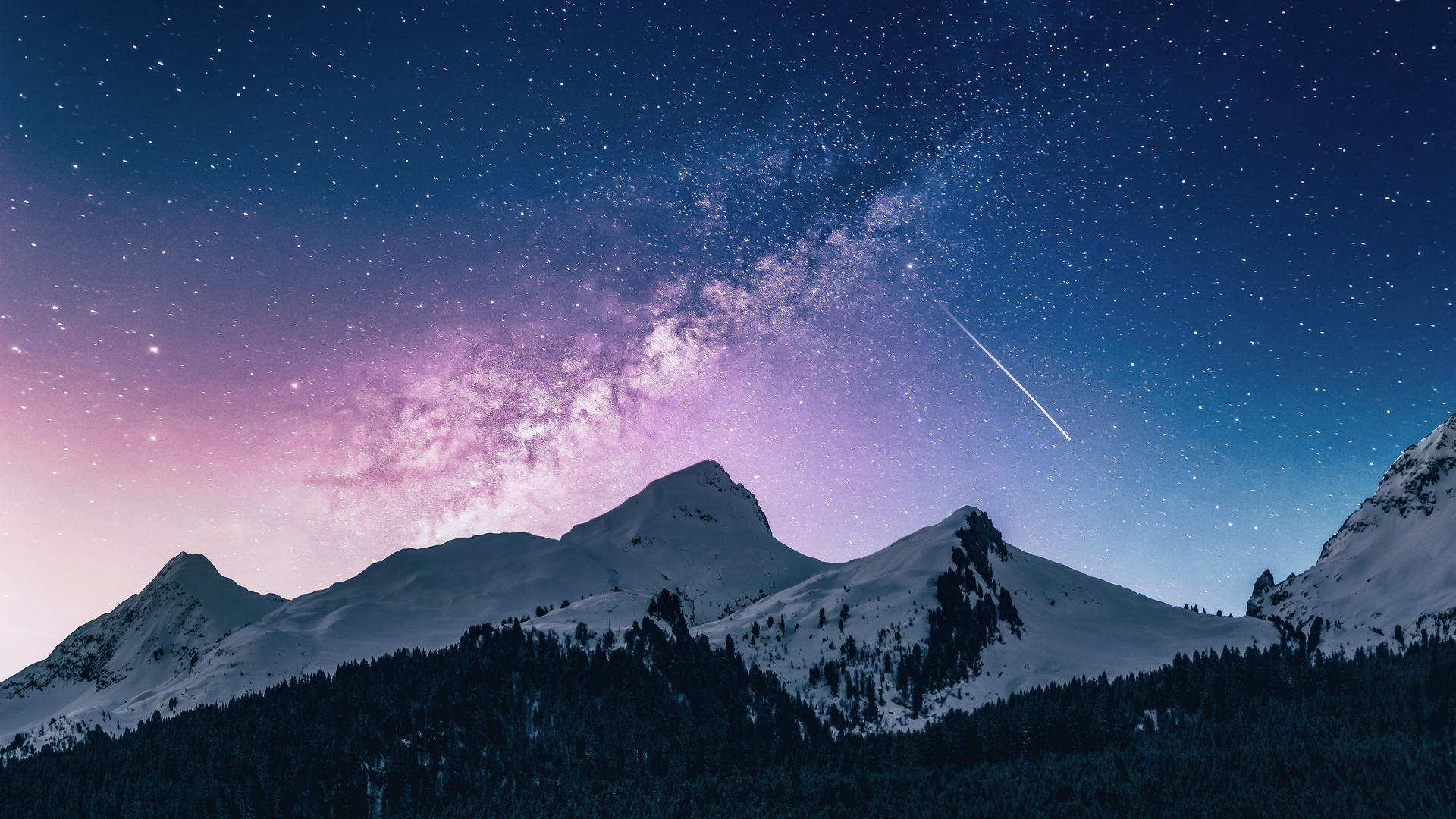General 1920x1080 nature Milky Way stars landscape sky mountains