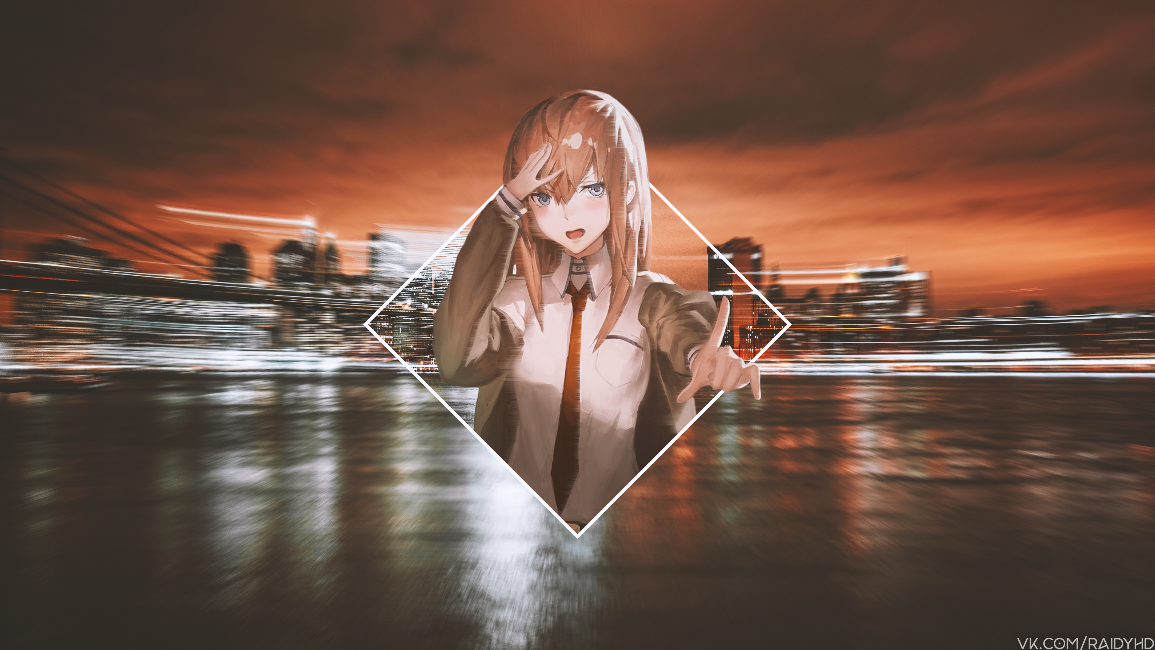 Anime 3840x2160 anime girls anime picture-in-picture Makise Kurisu Steins;Gate