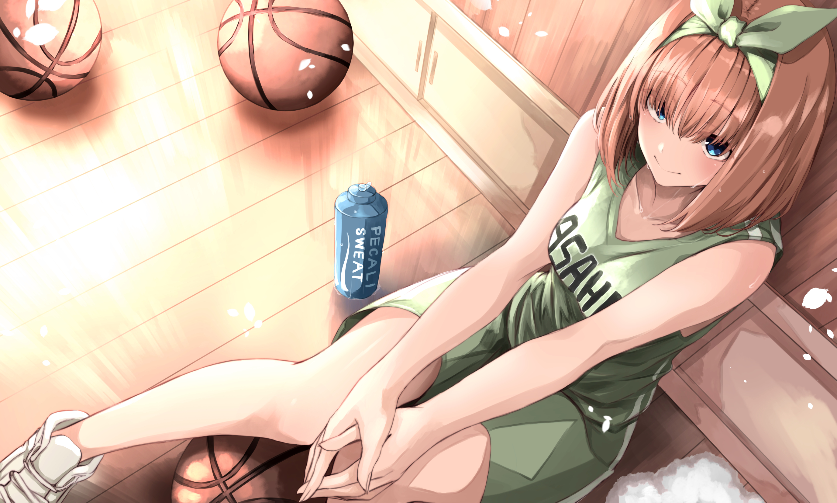 Anime 2754x1654 5-toubun no Hanayome redhead anime girls short hair Nakano Yotsuba basketball thighs 2D anime JK bangs fan art Fuu (artist)