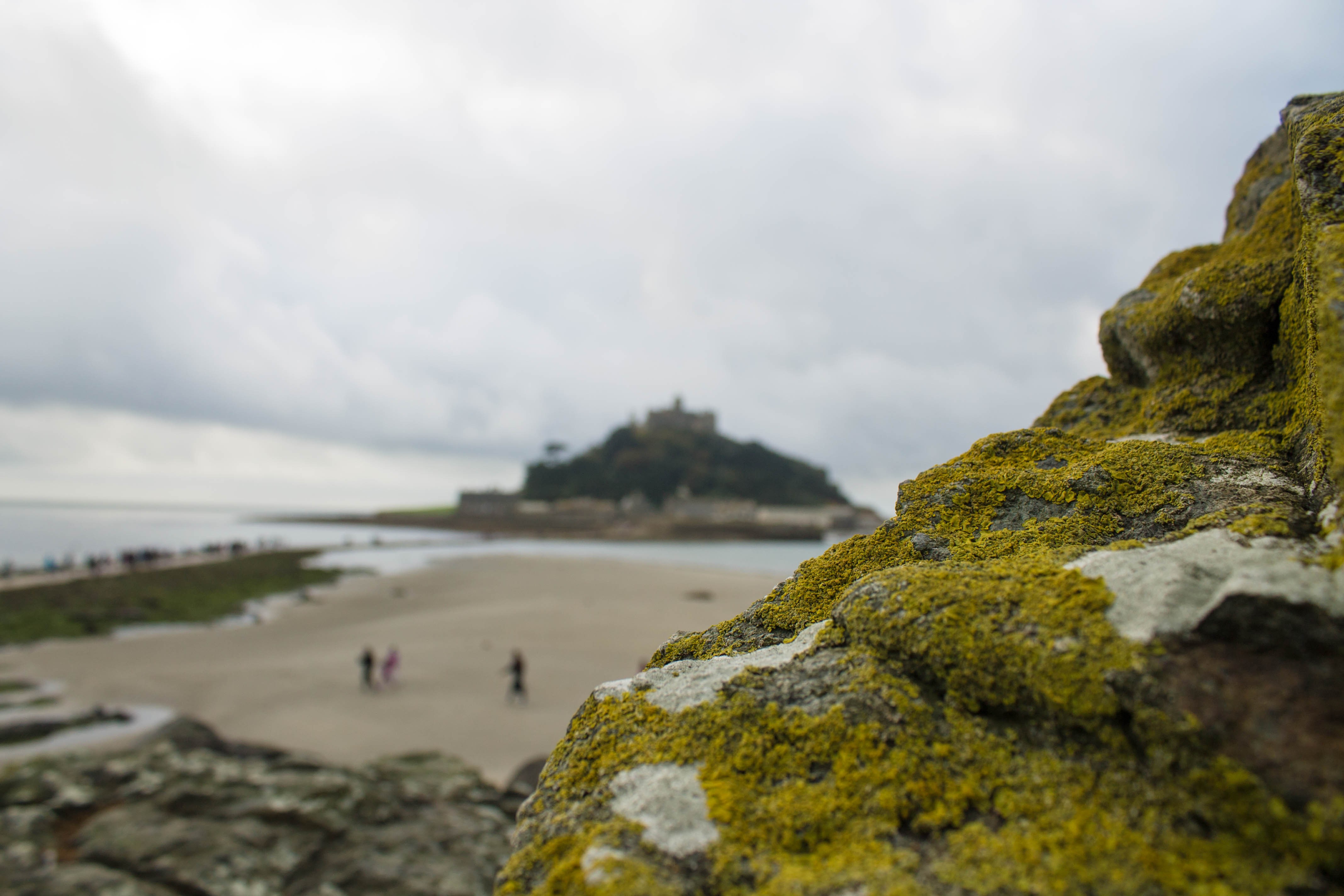 General 4272x2848 landscape nature photoshopped architecture moss depth of field Mont Saint-Michel beach water sand sky clouds