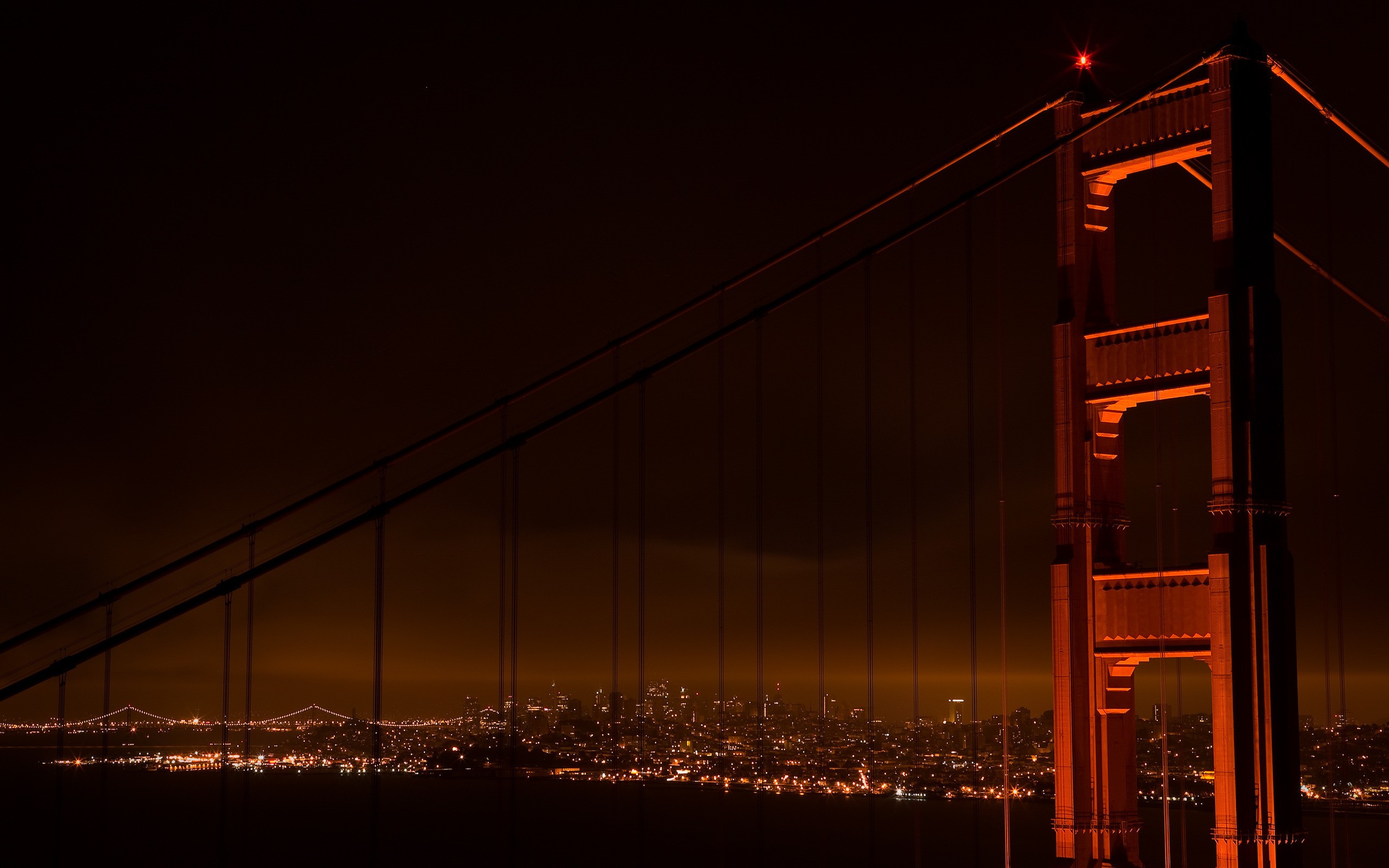 General 2560x1600 San Francisco bridge cityscape low light Golden Gate Bridge USA California