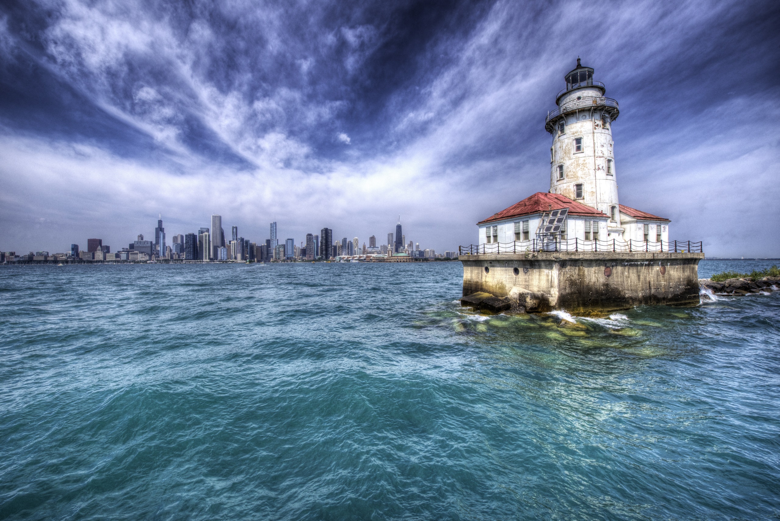 General 2560x1709 Chicago USA Illinois sky lighthouse
