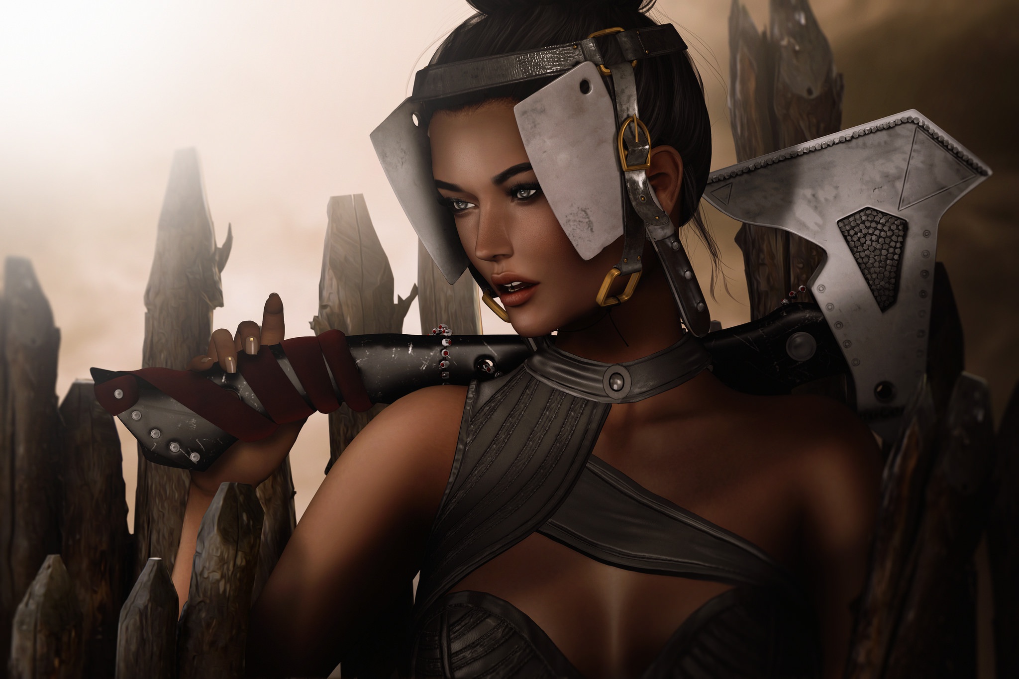 General 2048x1365 fantasy art warrior fantasy girl battle axe