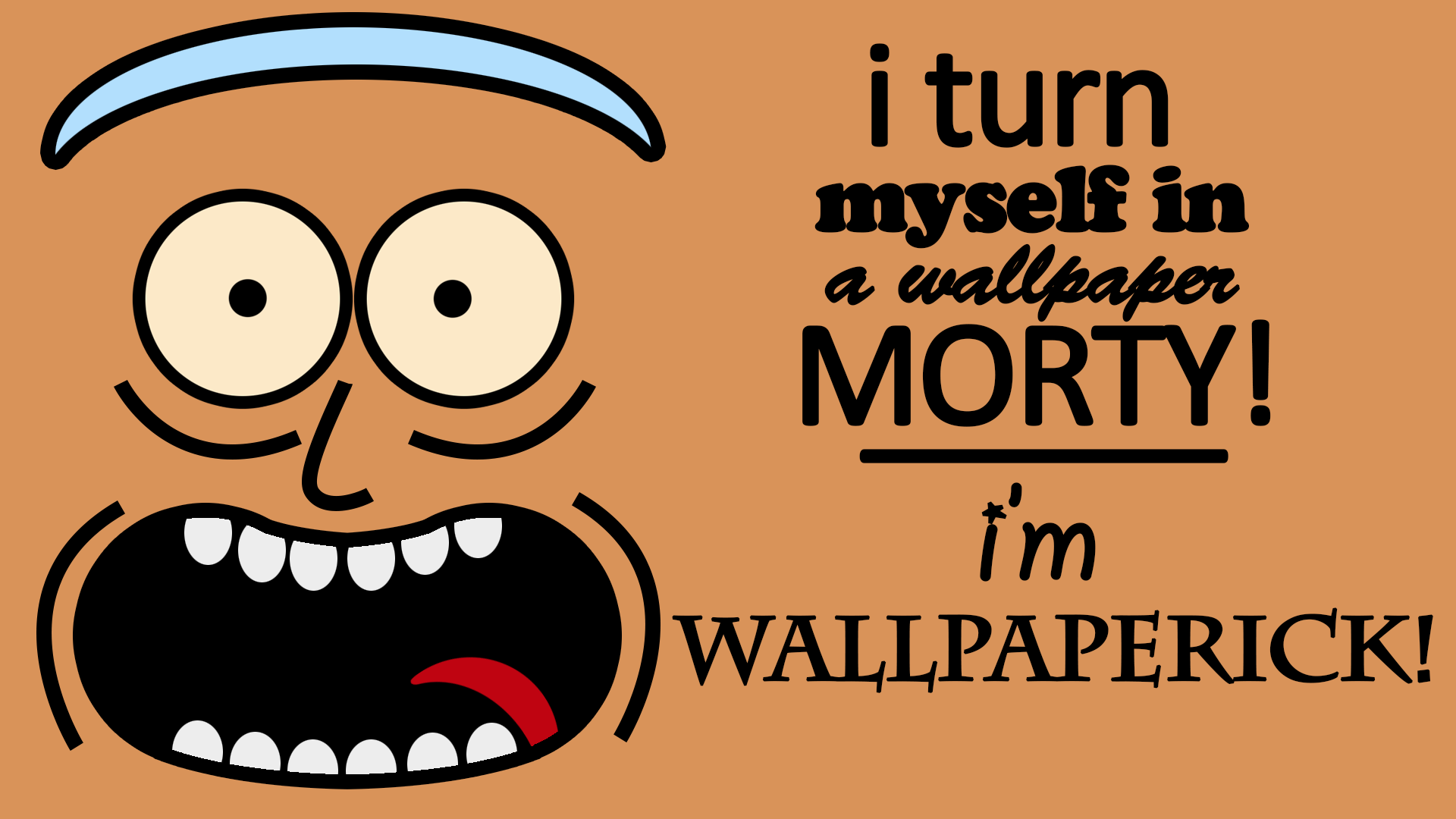 General 1920x1080 Rick and Morty vector cartoon open mouth brown background brown humor bad grammar simple background digital art text