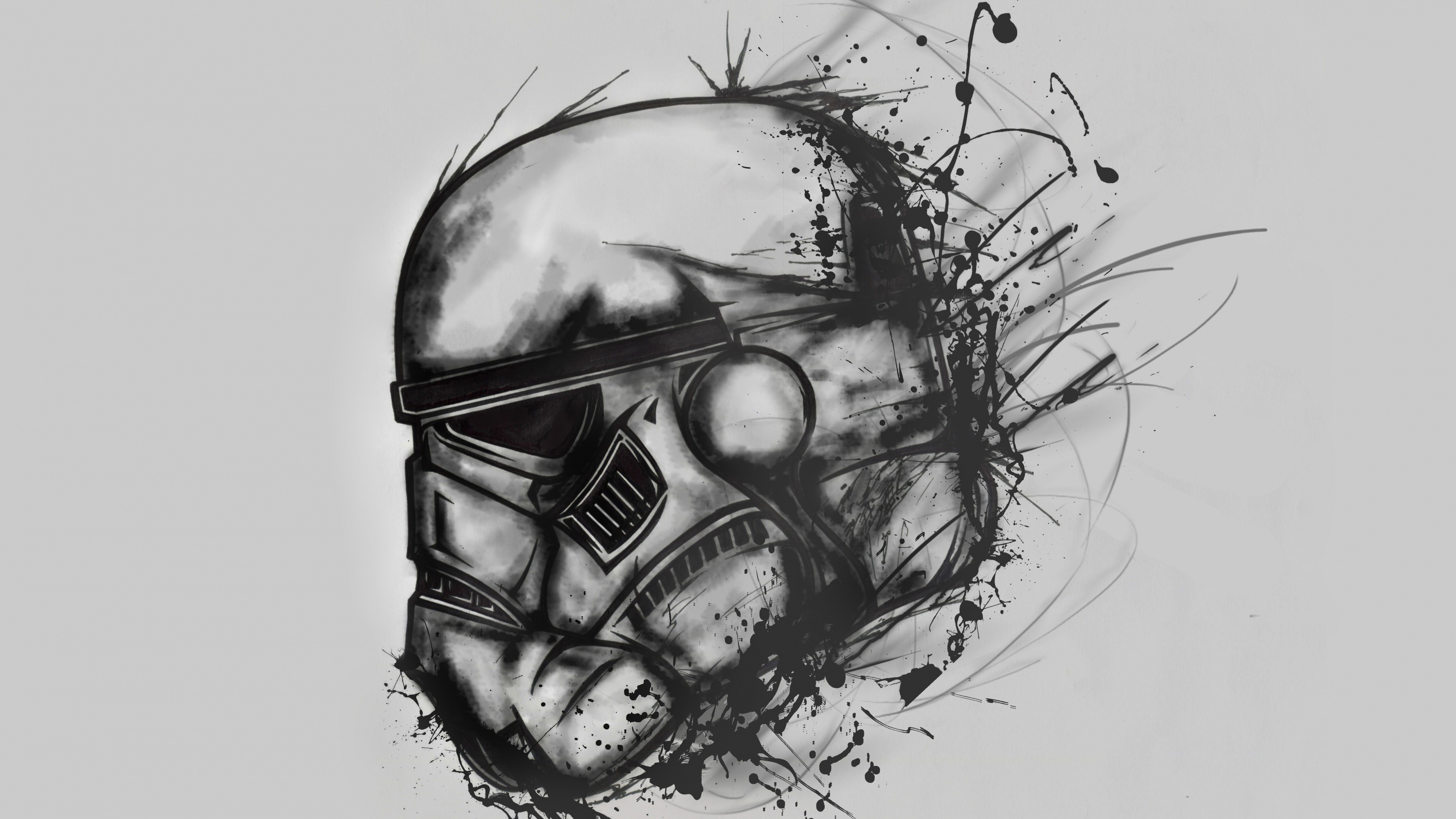 General 3554x1999 stormtrooper Star Wars drawing Imperial Stormtrooper simple background helmet Imperial Forces science fiction artwork