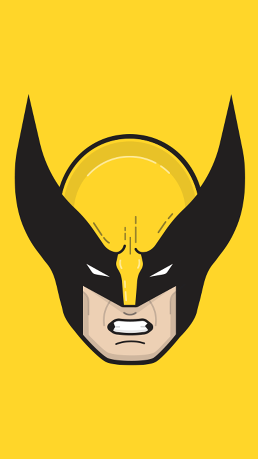 General 1080x1920 Wolverine simple background yellow background minimalism X-Men comic art