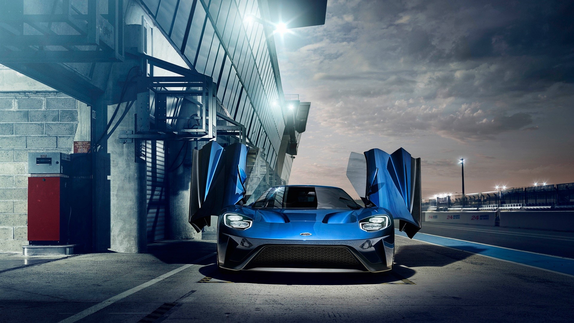 General 1920x1080 car supercars open door Ford GT Mk II Ford GT Ford frontal view race tracks American cars