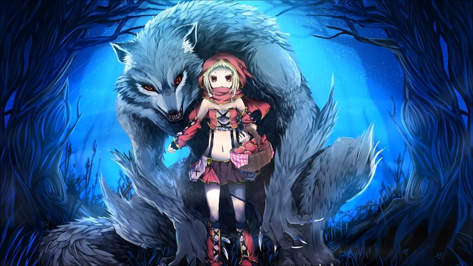 Anime 1600x900 anime anime girls wolf Little Red Riding Hood