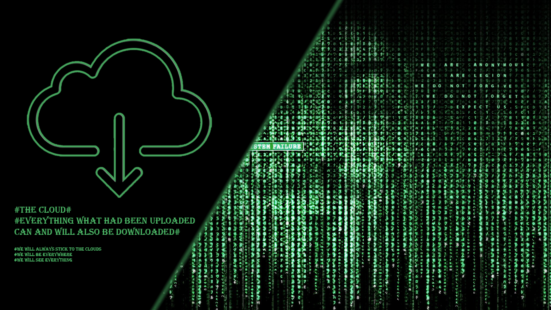 General 1920x1080 hacking green Anonymous (hacker group) clouds code