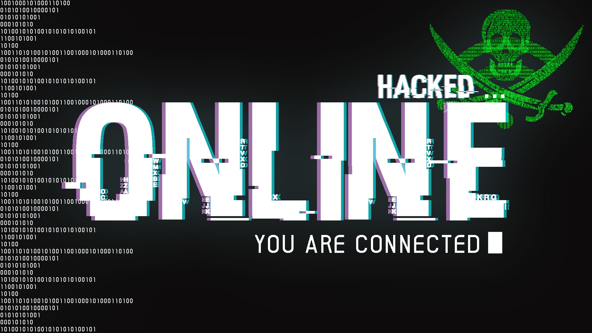 General 1920x1080 hackers hacking online binary skull sword black background simple background glitch art internet digital art typography numbers
