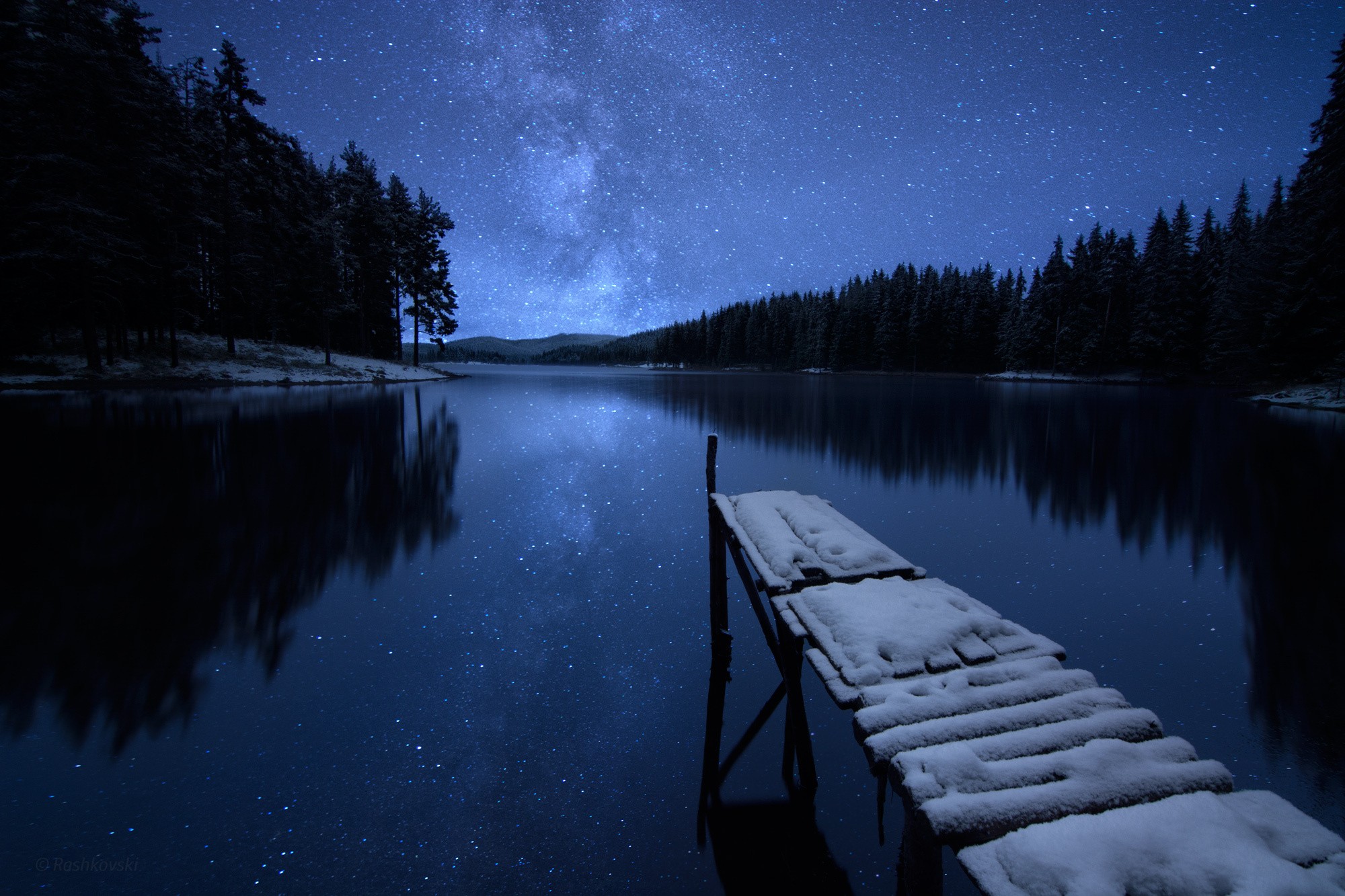 General 2000x1333 landscape snow stars nature cold water night outdoors pier sky reflection