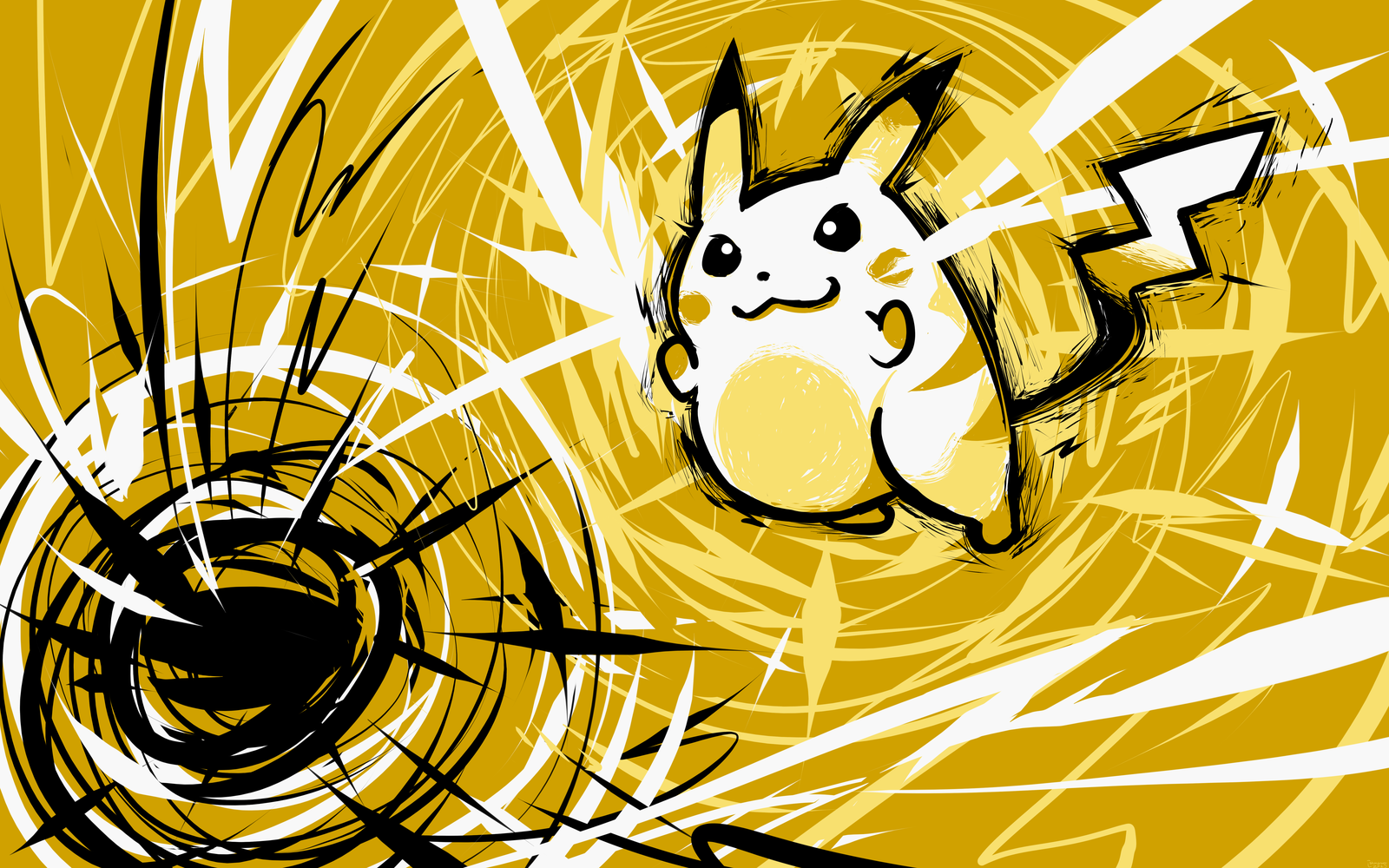 General 1600x1000 ishmam Pokémon Pikachu yellow anime DeviantArt digital art